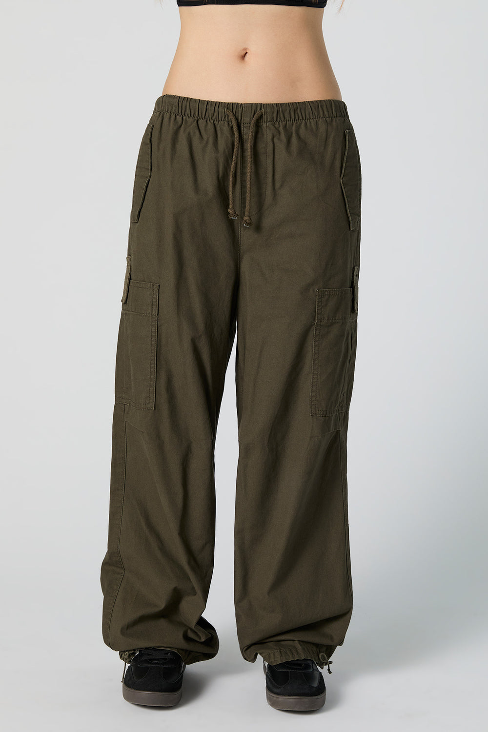 Green Colored Parachute Cargo Pant Green Colored Parachute Cargo Pant 2
