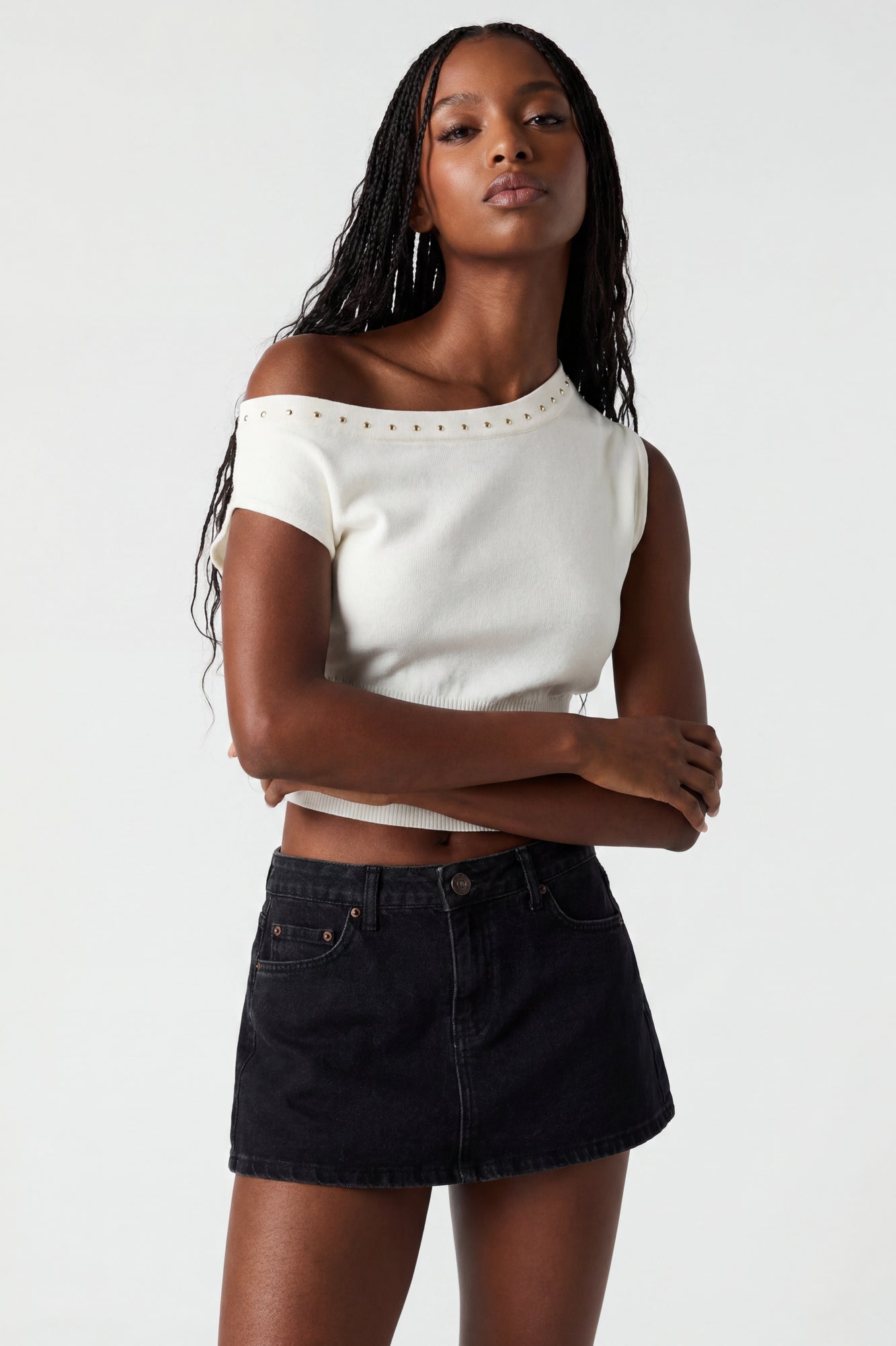 Denim Mini Skort – Charlotte Russe