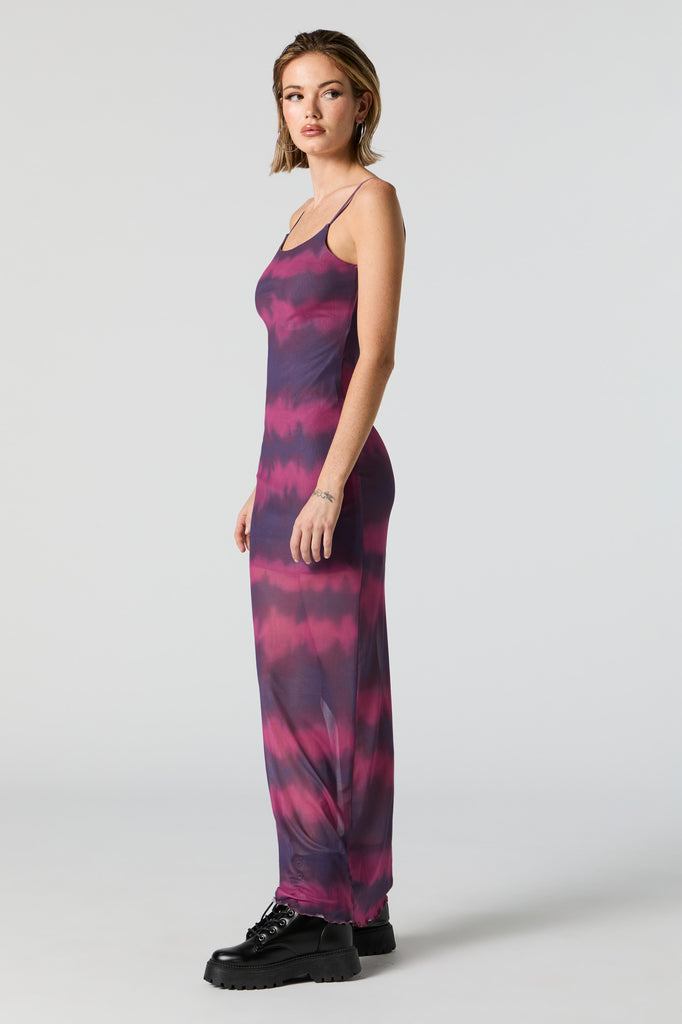 Printed Mesh Sleeveless Maxi Dress, – Charlotte Russe