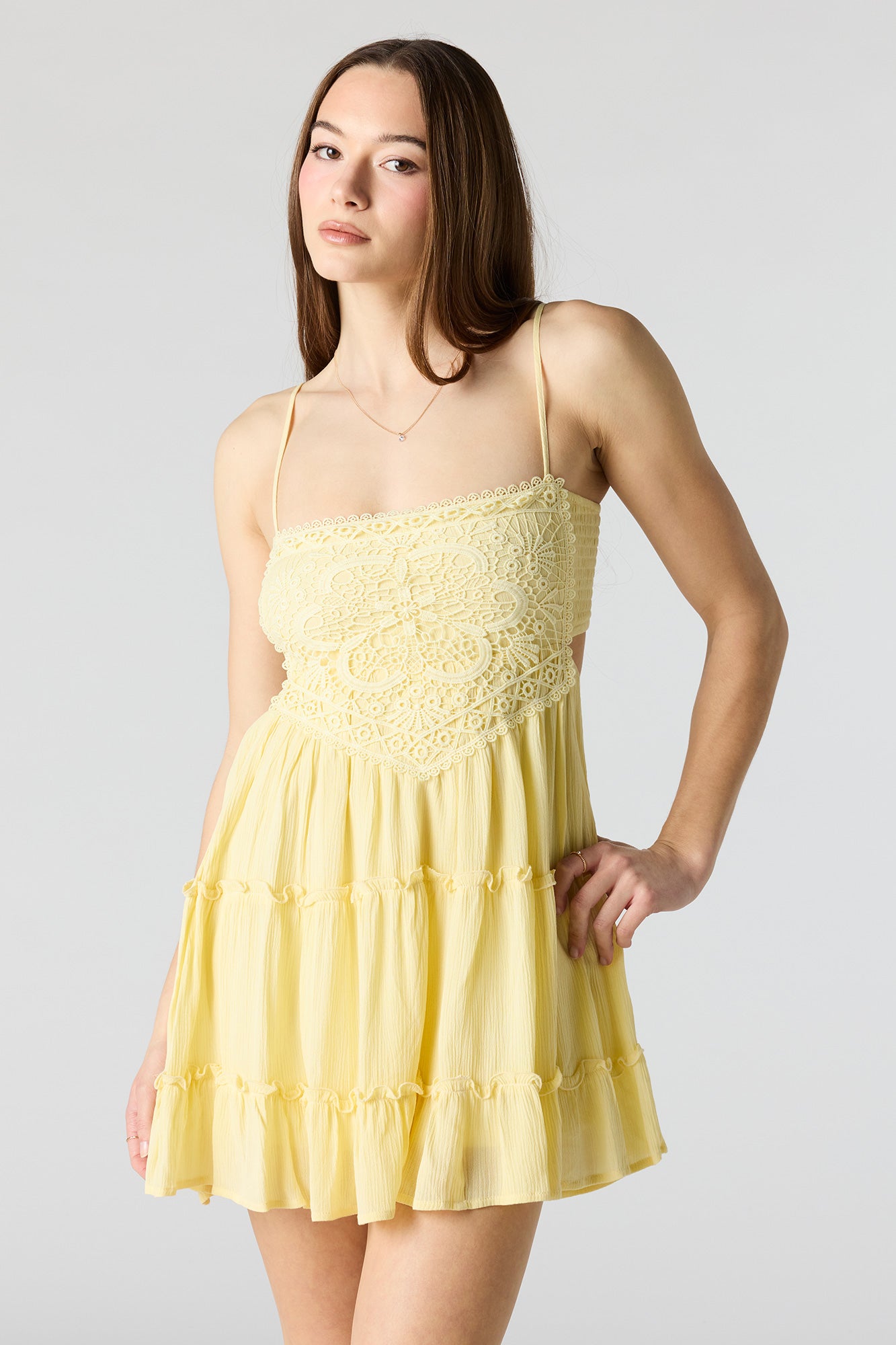 Lace Tiered Mini Dress – Charlotte Russe