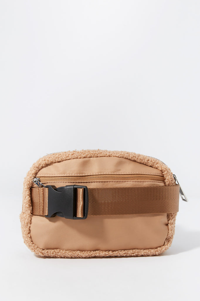 Sherpa Zip Up Fanny Pack Charlotte Russe