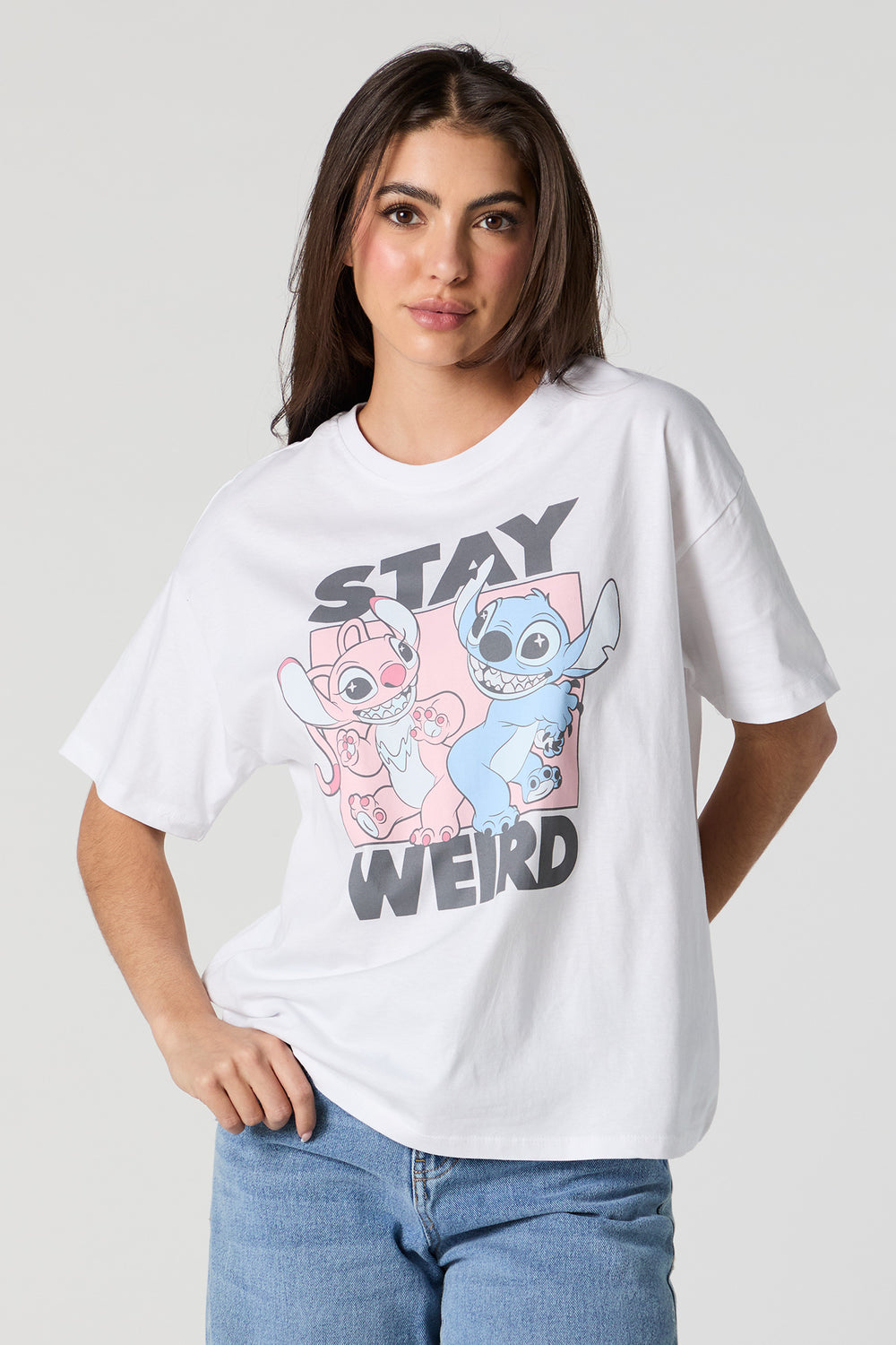 Stay Weird Stitch Graphic Boyfriend T-Shirt Stay Weird Stitch Graphic Boyfriend T-Shirt 2