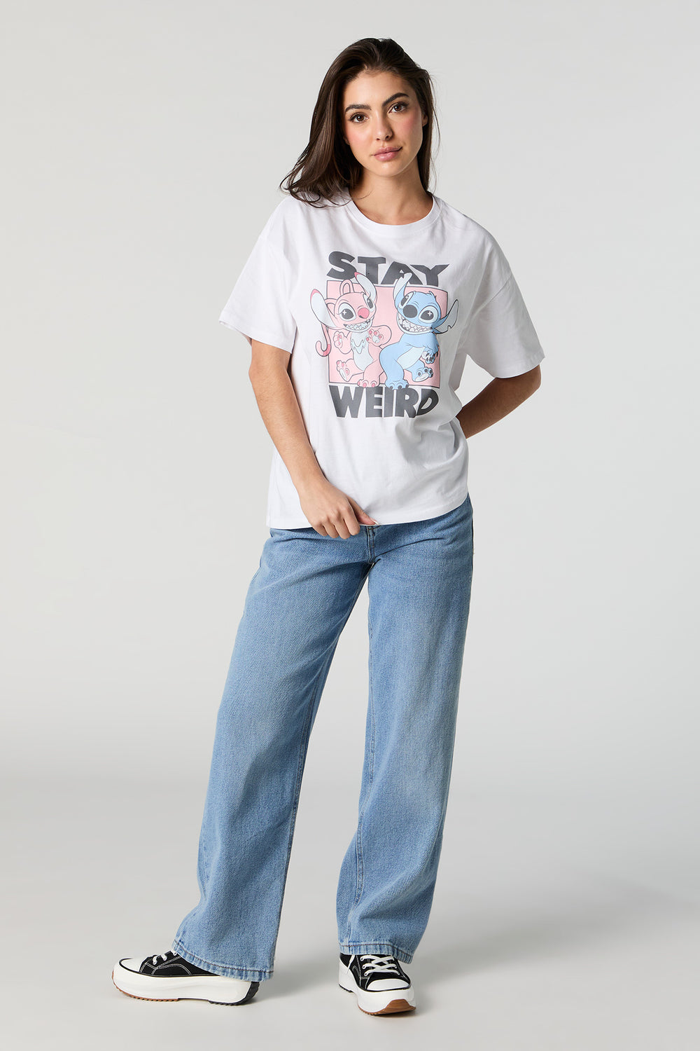 Stay Weird Stitch Graphic Boyfriend T-Shirt Stay Weird Stitch Graphic Boyfriend T-Shirt 3