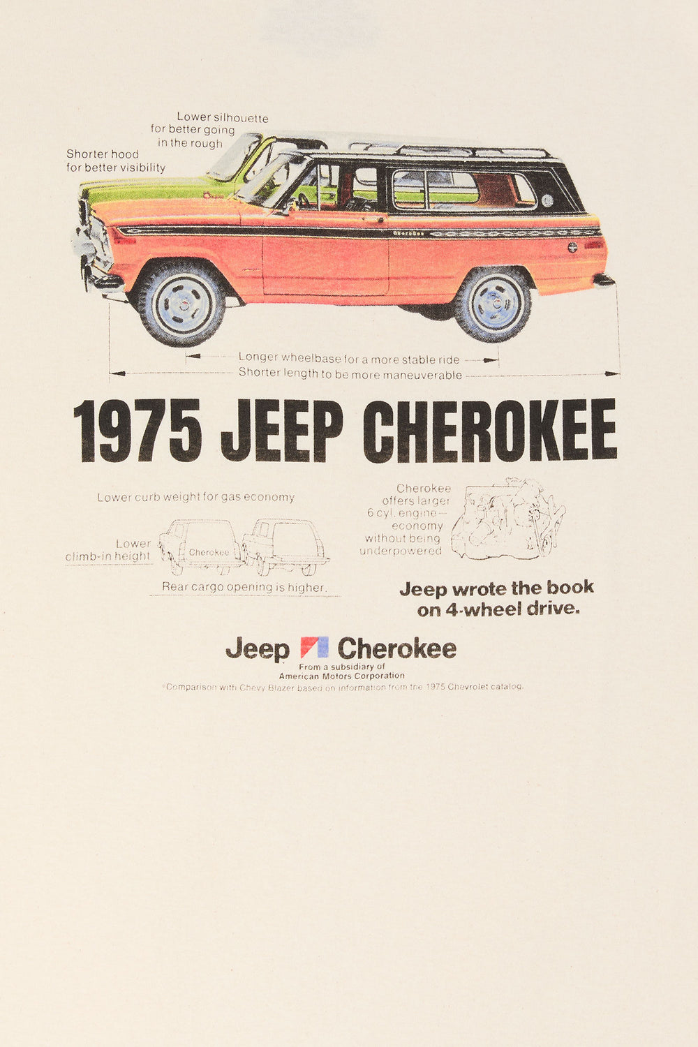 1975 Jeep Cherokee Graphic Boyfriend T-Shirt 1975 Jeep Cherokee Graphic Boyfriend T-Shirt 1