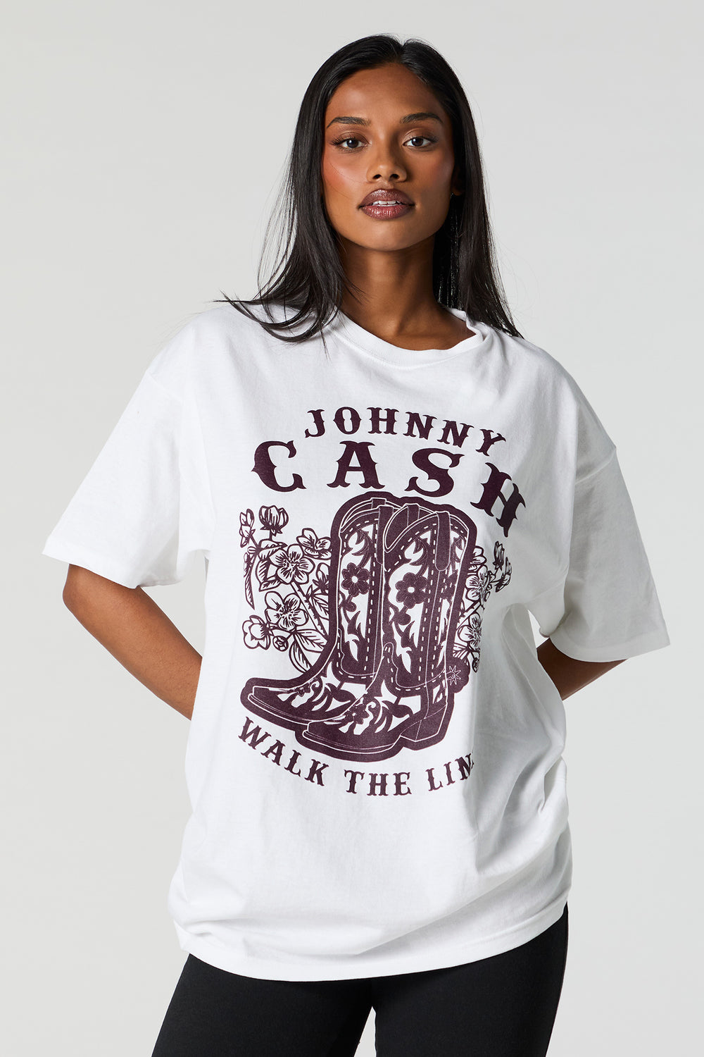 Johnny Cash Graphic Boyfriend T-Shirt Johnny Cash Graphic Boyfriend T-Shirt 2