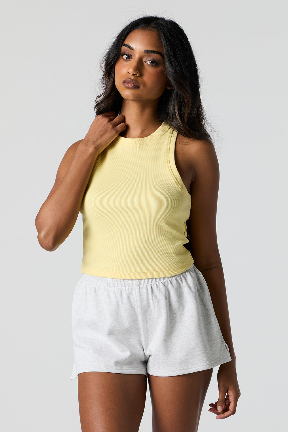 Ribbed High Neck Cropped Tank Ribbed High Neck Cropped Tank 22