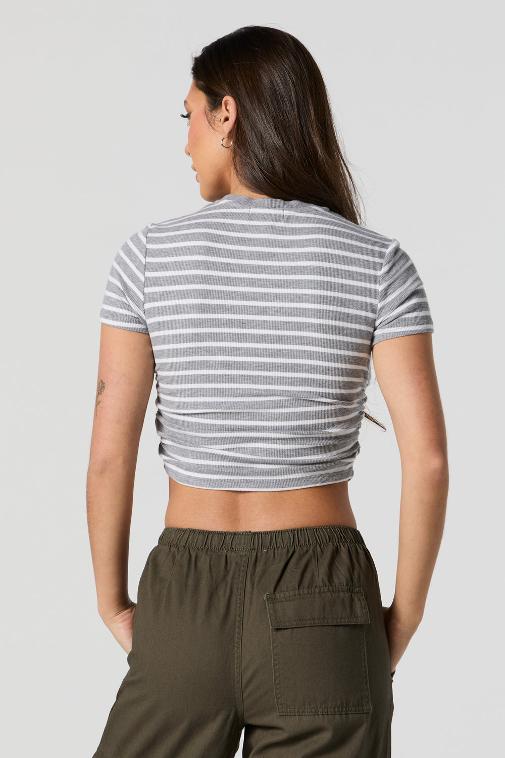 Ribbed Side Cinched Cropped T-Shirt Ribbed Side Cinched Cropped T-Shirt 18