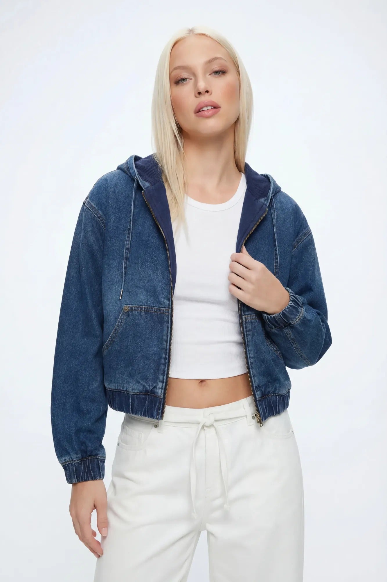 Denim Hooded Jacket – Charlotte Russe