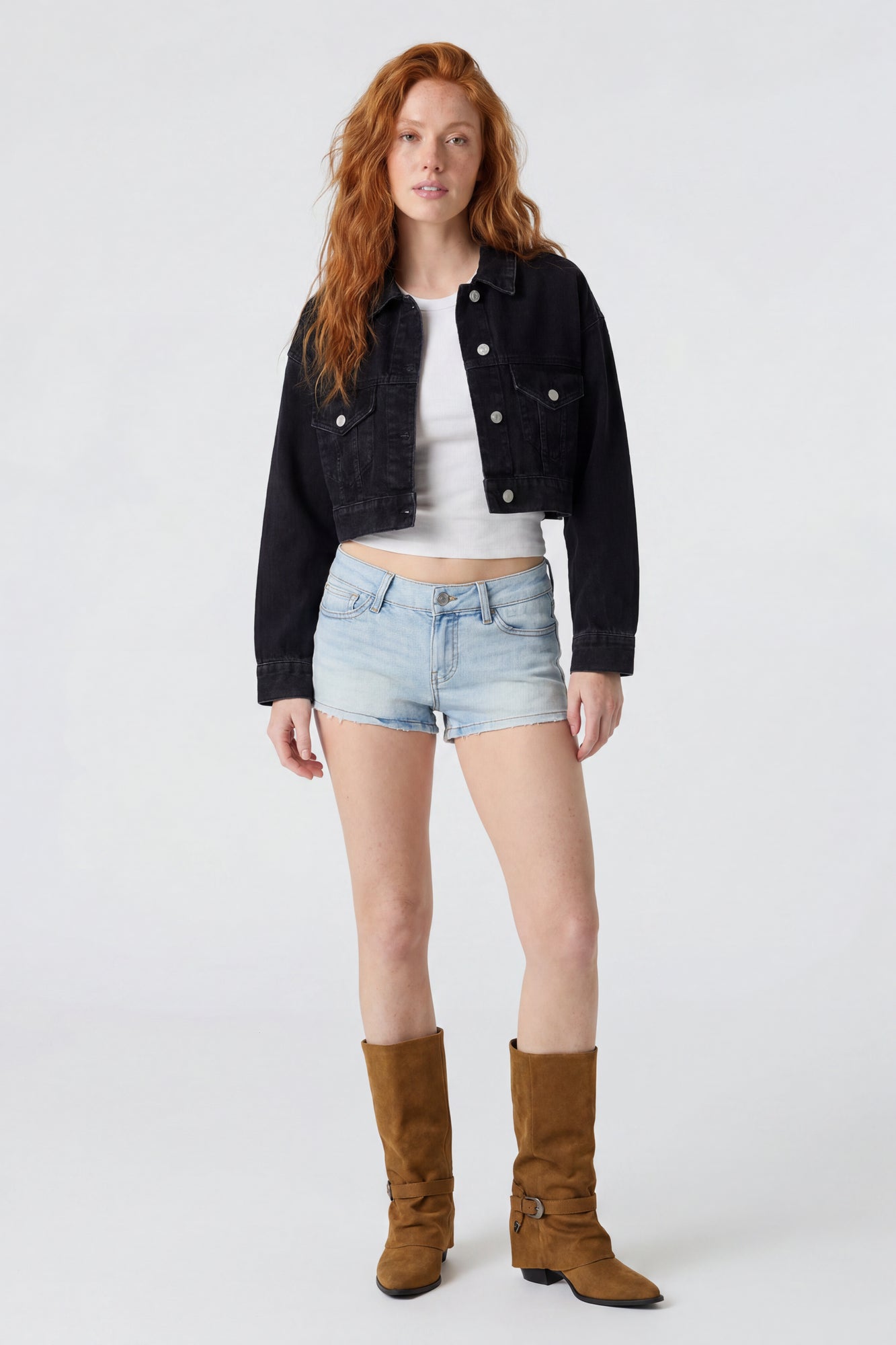 Ripped Cropped Denim Jacket – Charlotte Russe