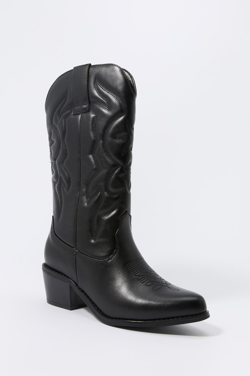 Faux Leather Tall Western Boot Faux Leather Tall Western Boot 2