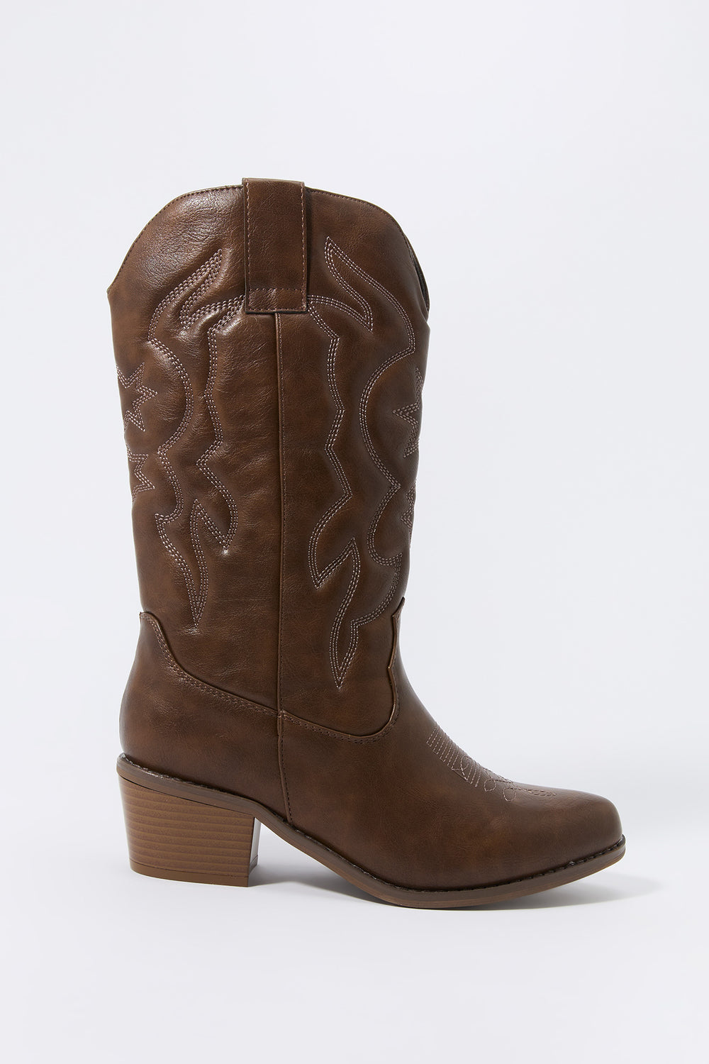 Faux Leather Tall Western Boot Faux Leather Tall Western Boot 5