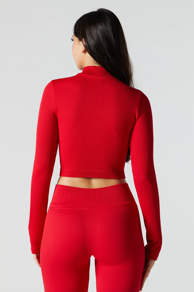 Red Sommer Ray Active Seamless Zip-Up Top – Charlotte Russe
