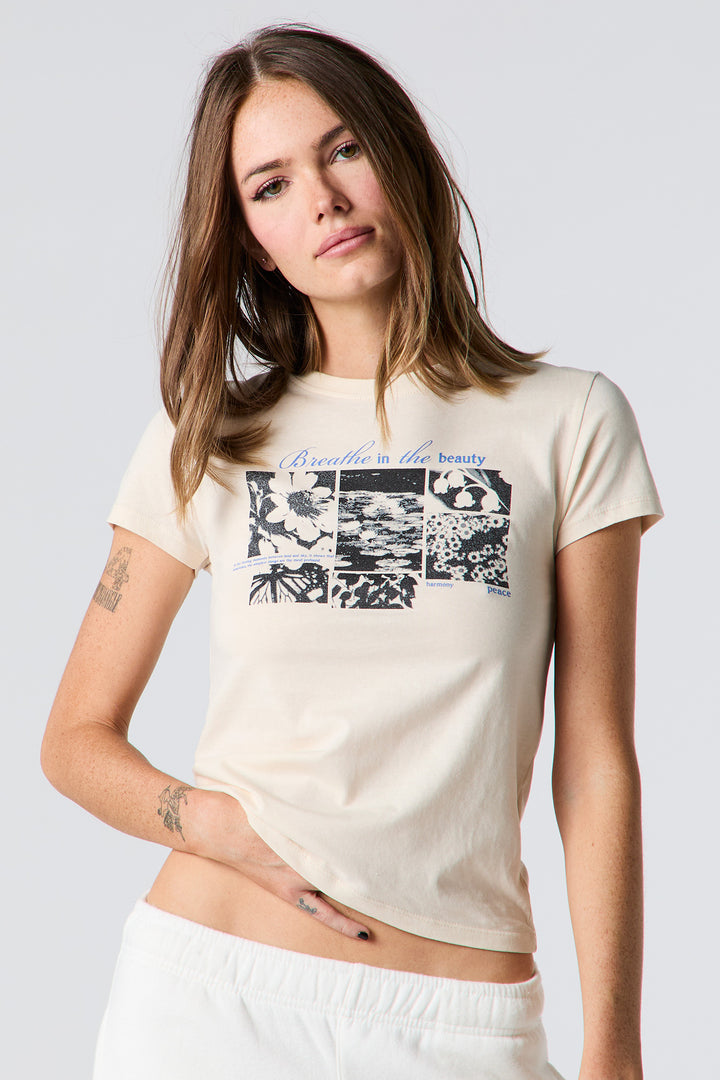 Breathe in the Beauty Graphic Fitted T-Shirt