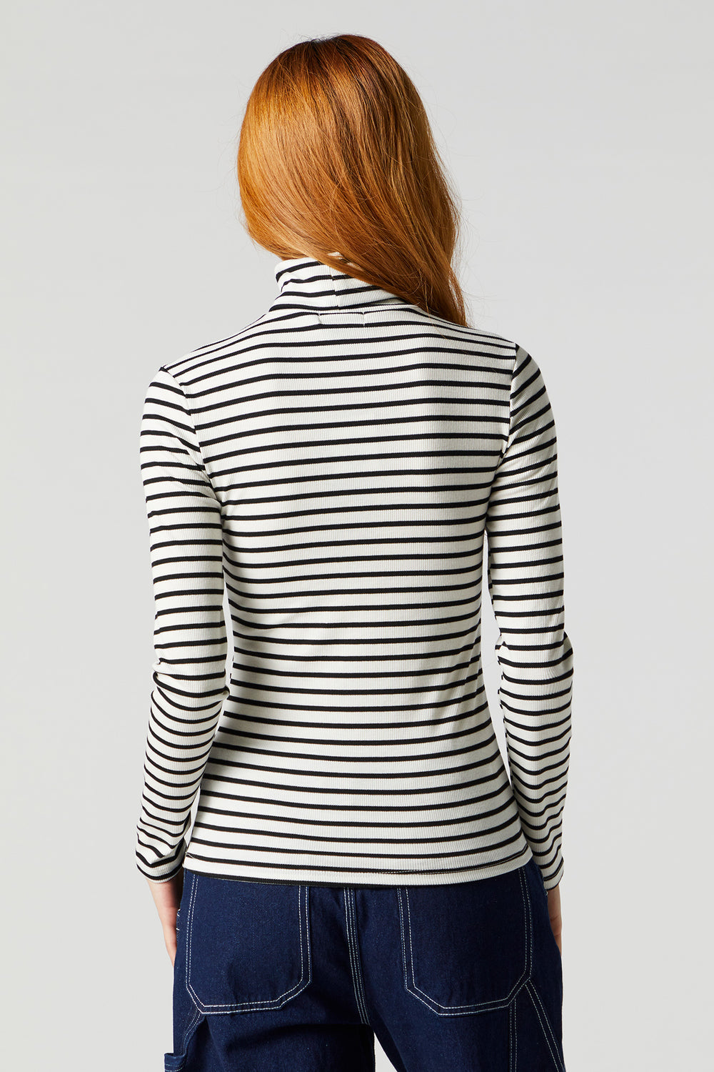 Striped Ribbed Turtleneck Long Sleeve Top Striped Ribbed Turtleneck Long Sleeve Top 2