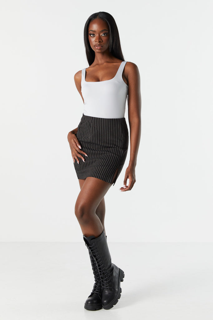 Striped High Rise Slit Mini Skirt – Charlotte Russe