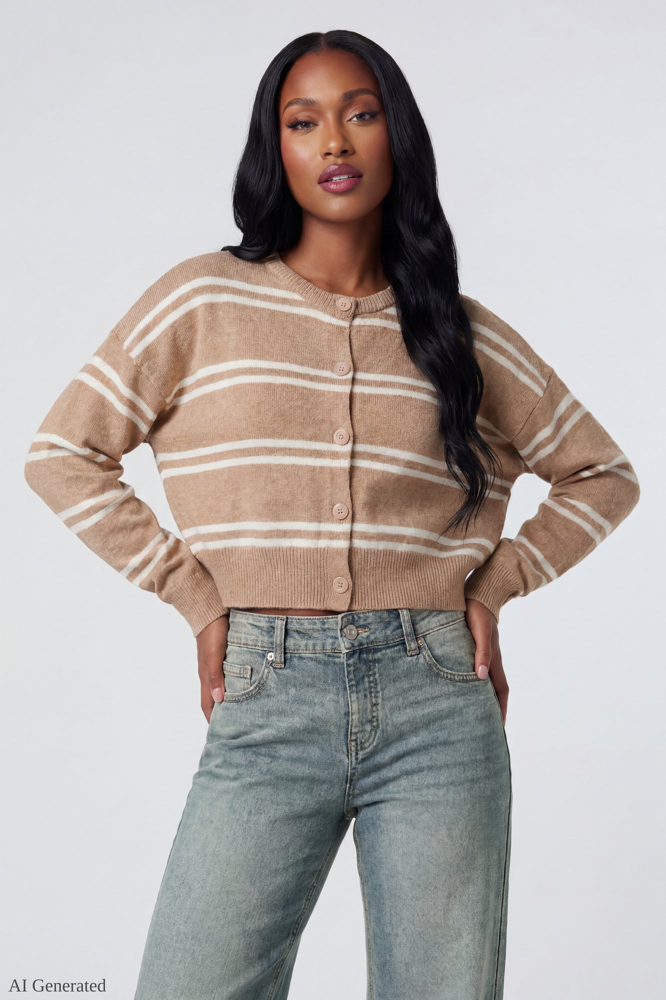 Striped Button-Up Cardigan – Charlotte Russe