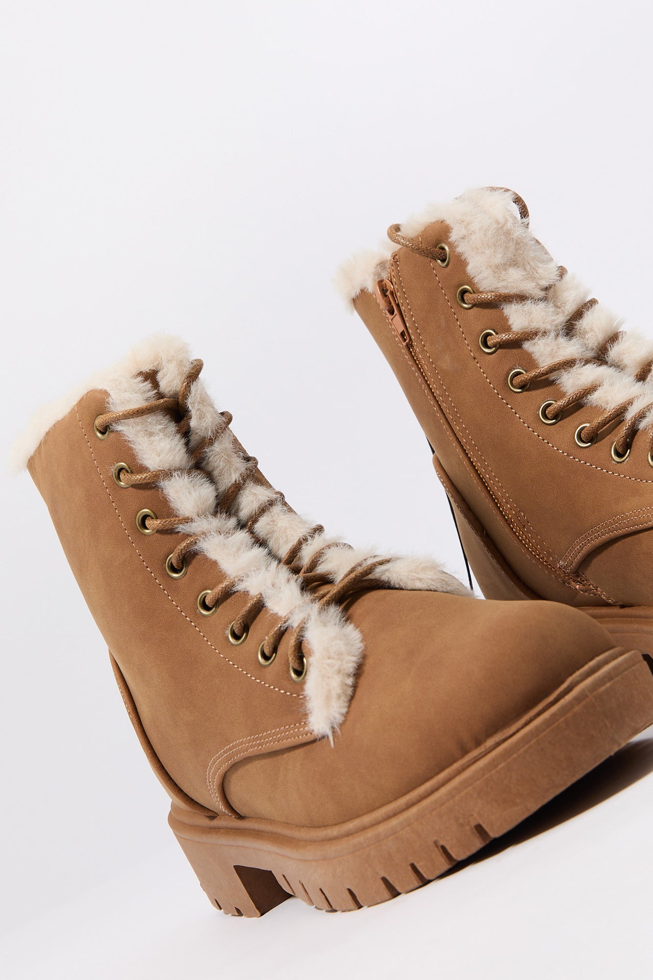 Fur lined lace up boots womens on sale