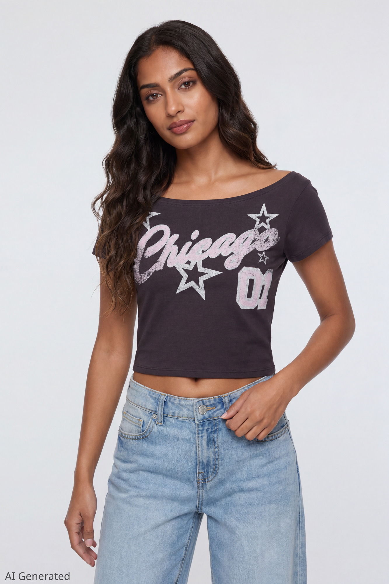 Off Shoulder Graphic T-Shirt – Charlotte Russe