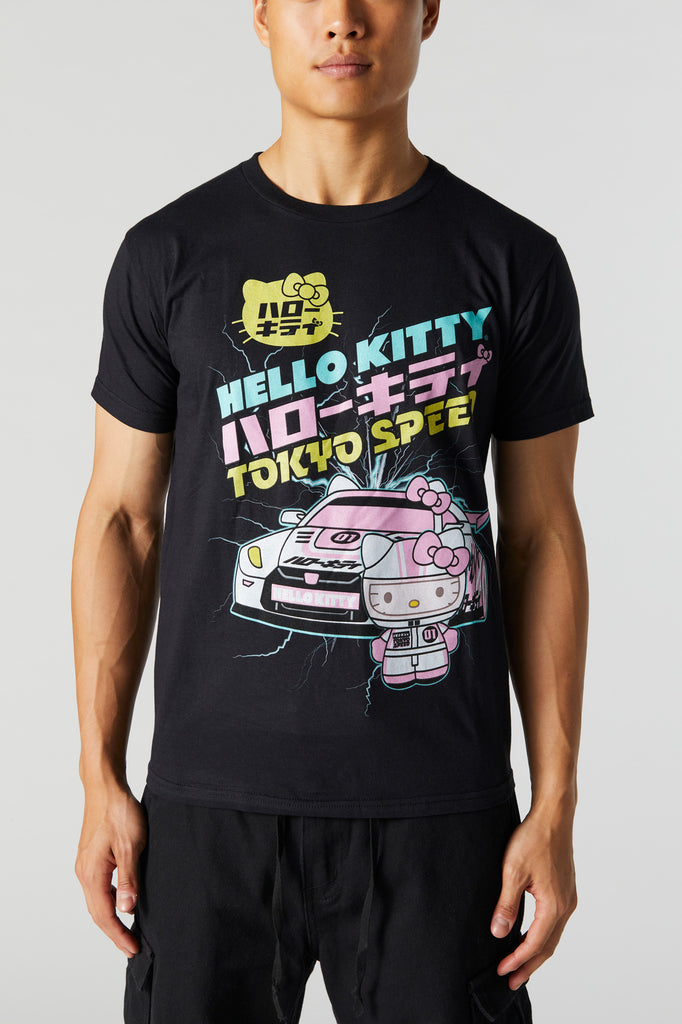 Hello Kitty And Friends Tokyo Speed Lineup Girls T-Shirt - BLACK
