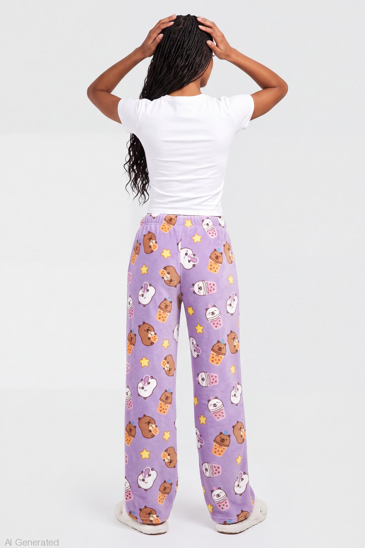 Alt View 2. Capybara Plush Pajama Pant - Light Pink