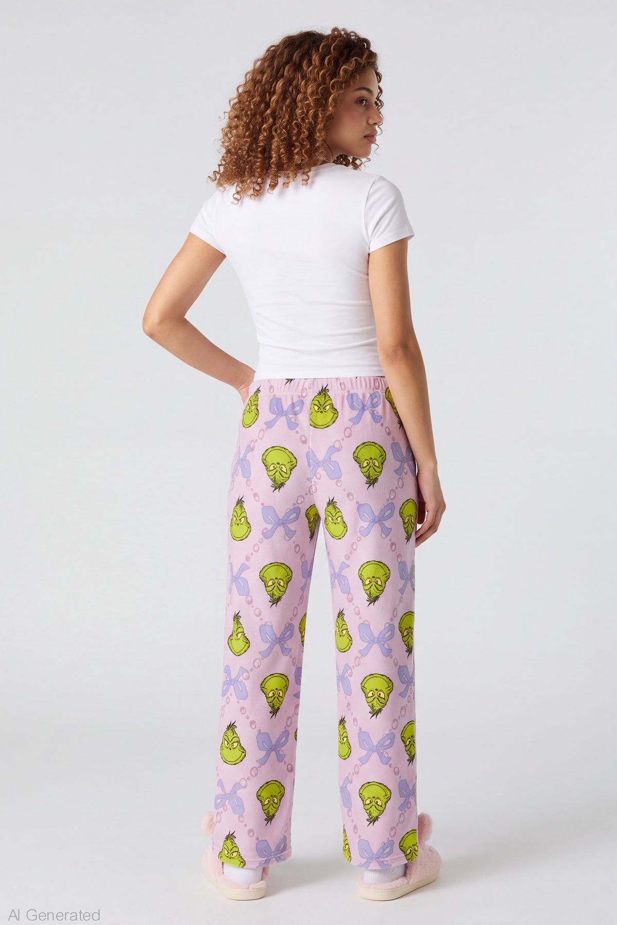 Alt View 2. The Grinch Plush Pajama Pant - Light Pink