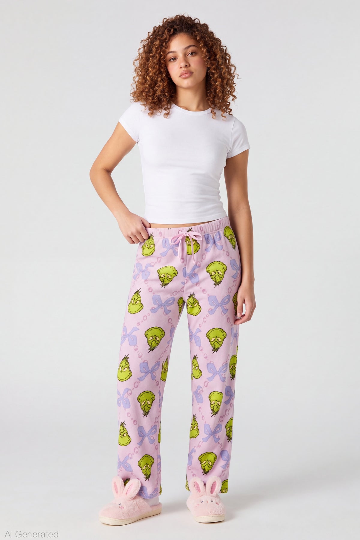 The Grinch Plush Pajama Pant - Light Pink