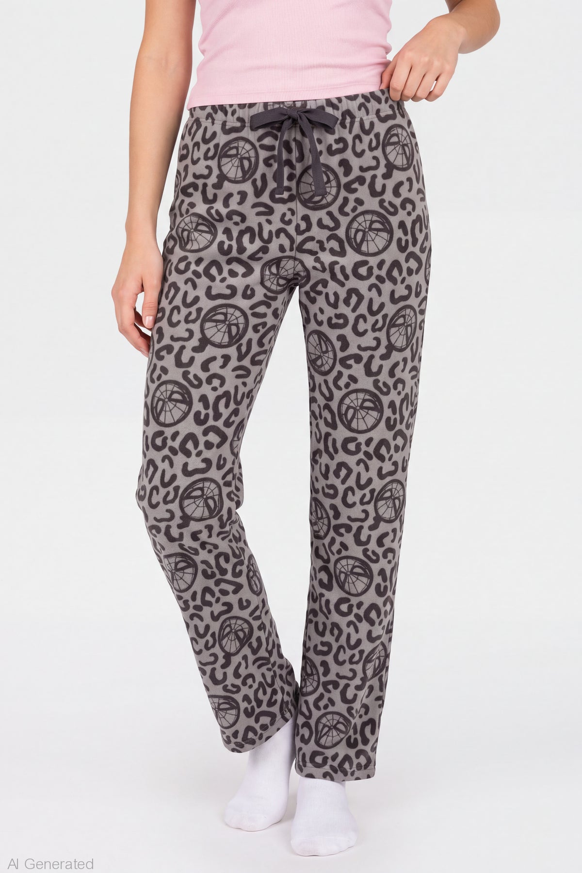 Alt View 3. Spider-Man Plush Pajama Pant - Light Grey