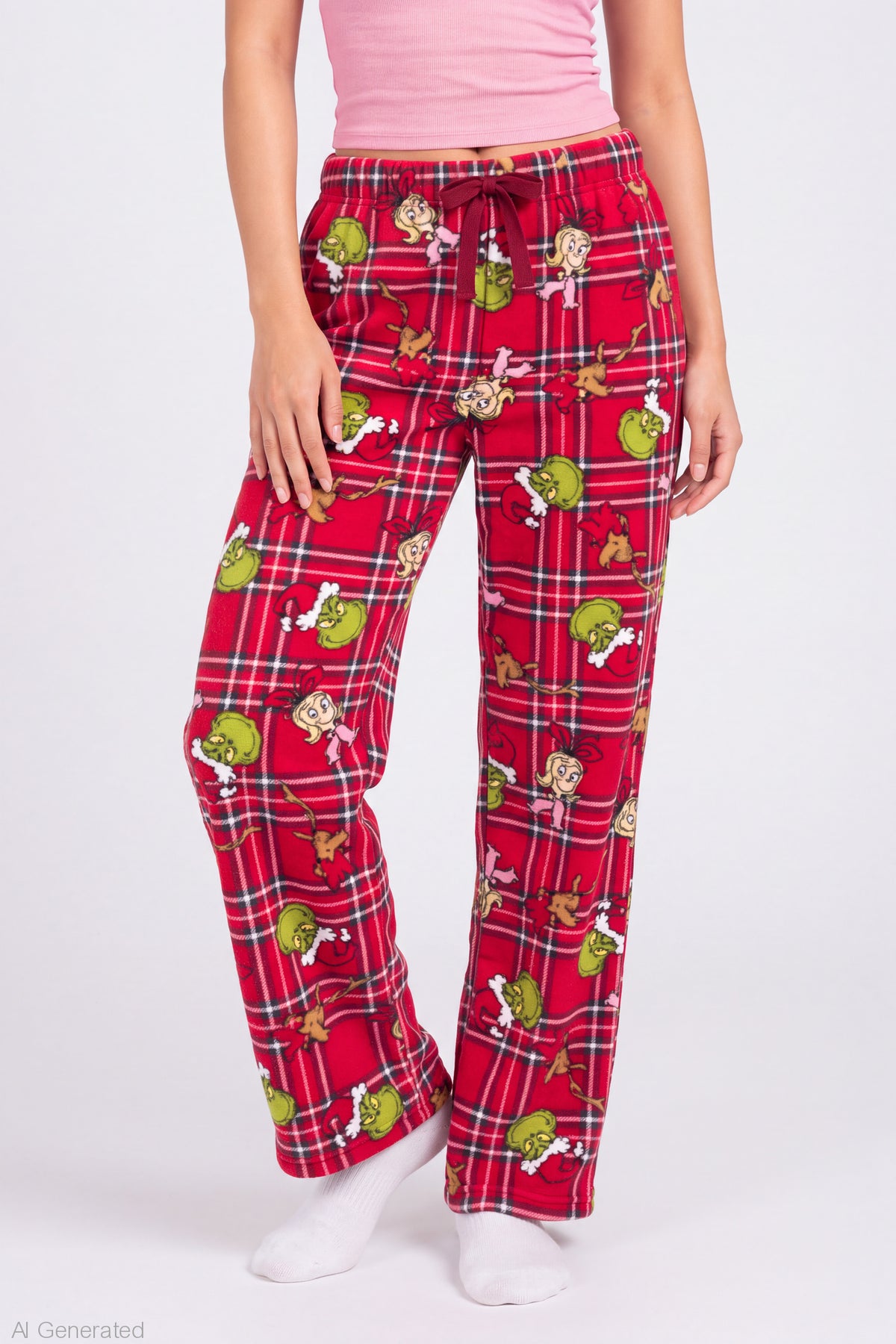 Alt View 3. The Grinch Plush Pajama Pant - Red