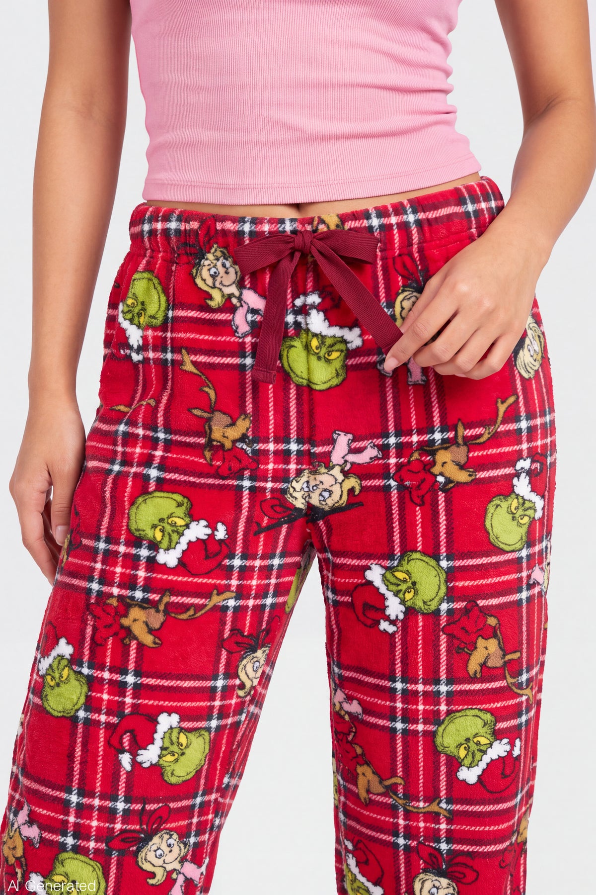 Alt View 4. The Grinch Plush Pajama Pant - Red