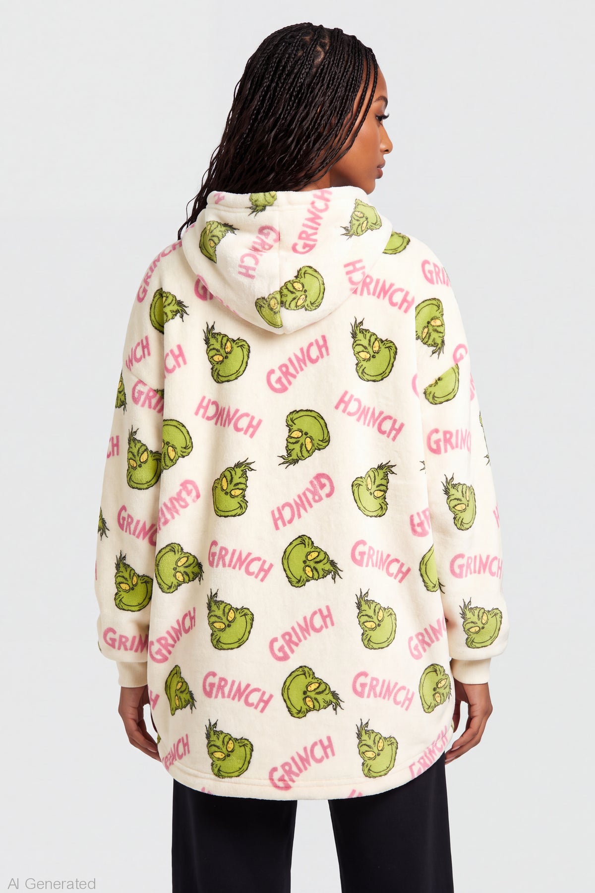 Alt View 2. The Grinch Blanket Hoodie - Cream