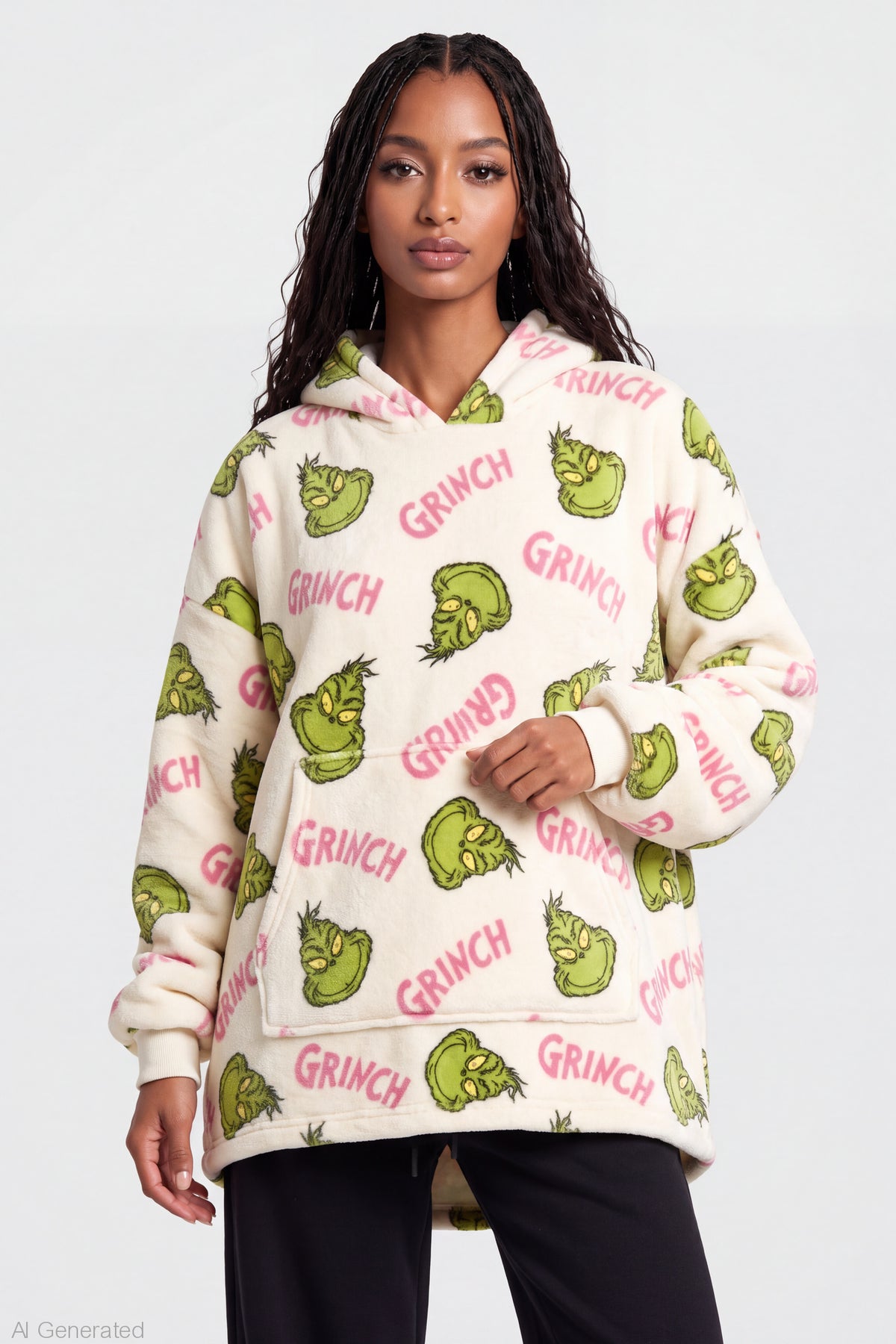 The Grinch Blanket Hoodie - Cream