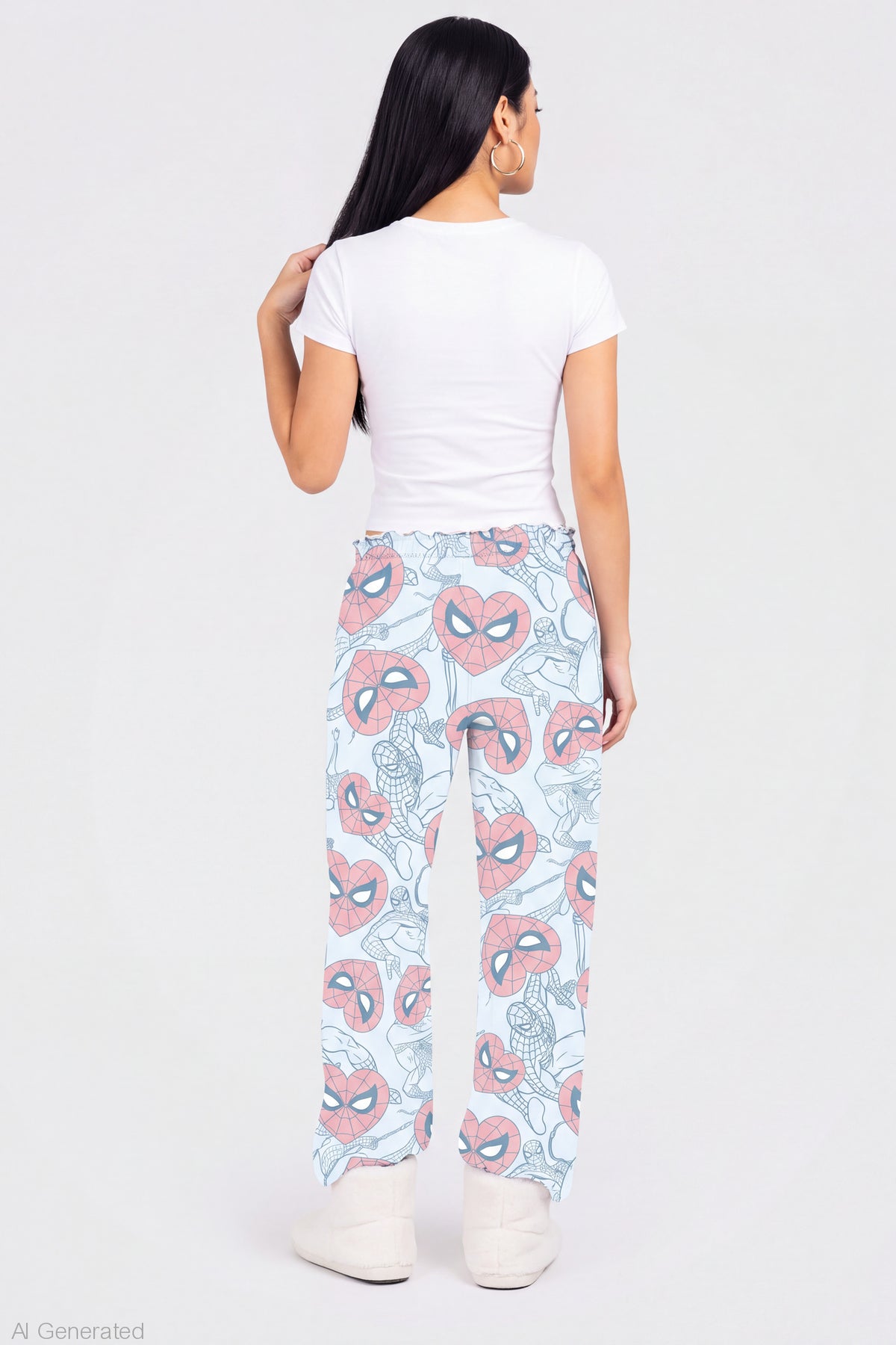 Alt View 2. Spider-Man Plush Pajama Pant - Light Blue