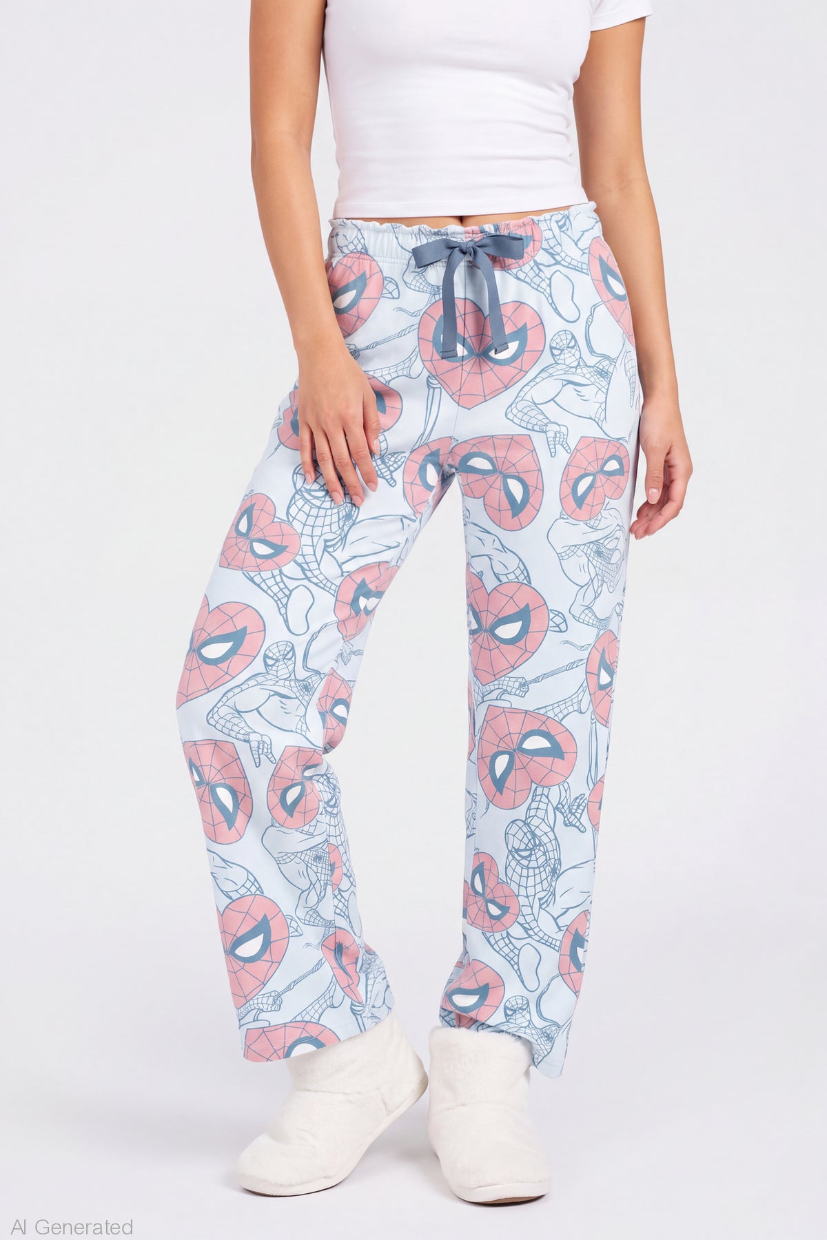 Alt View 3. Spider-Man Plush Pajama Pant - Light Blue