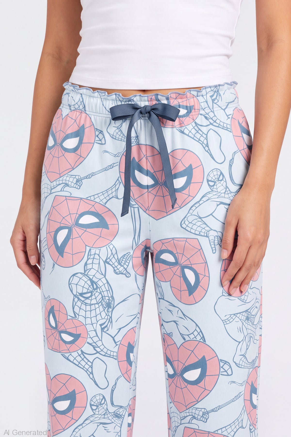 Alt View 4. Spider-Man Plush Pajama Pant - Light Blue