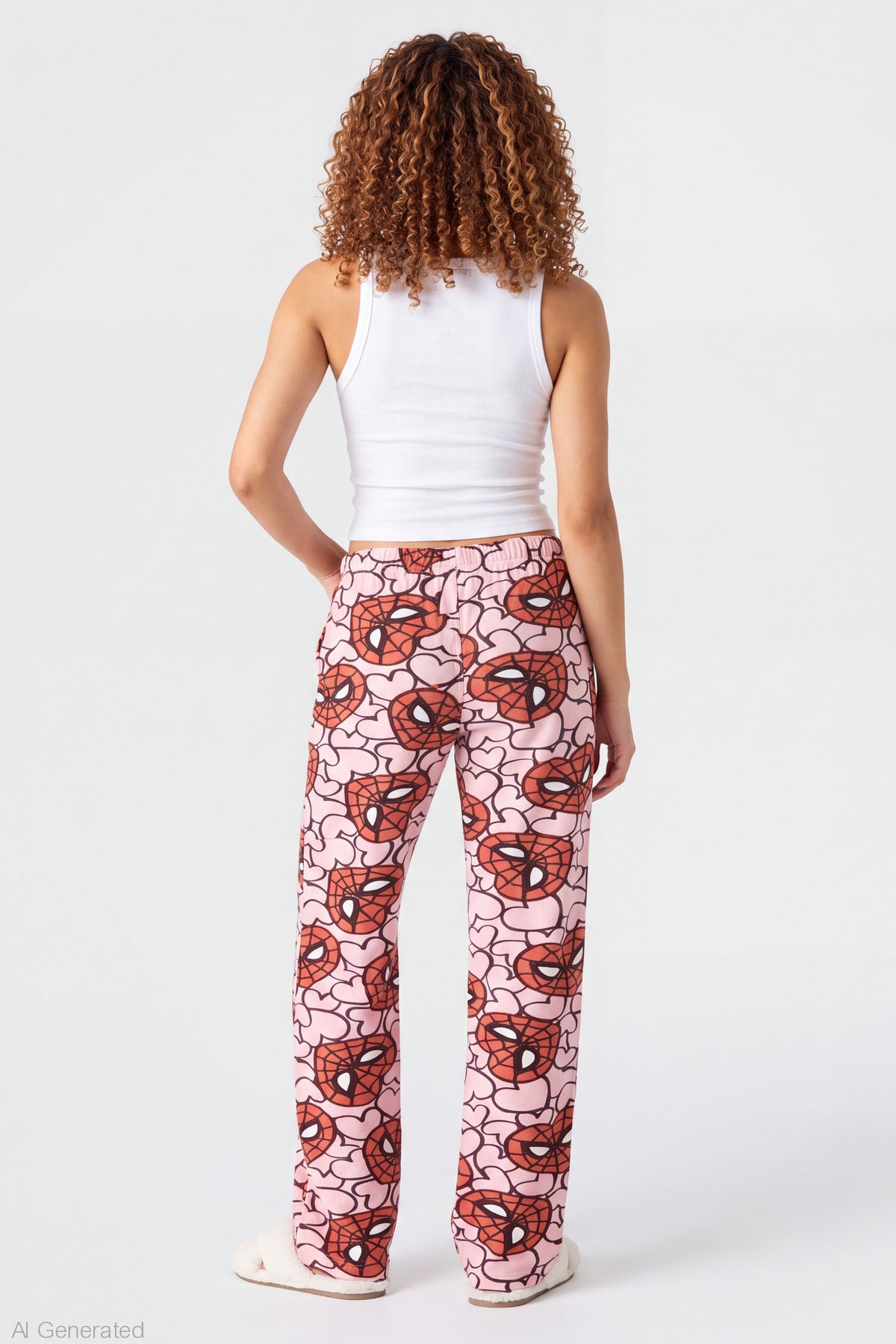 Alt View 2. Spider-Man Plush Pajama Pant - Light Pink