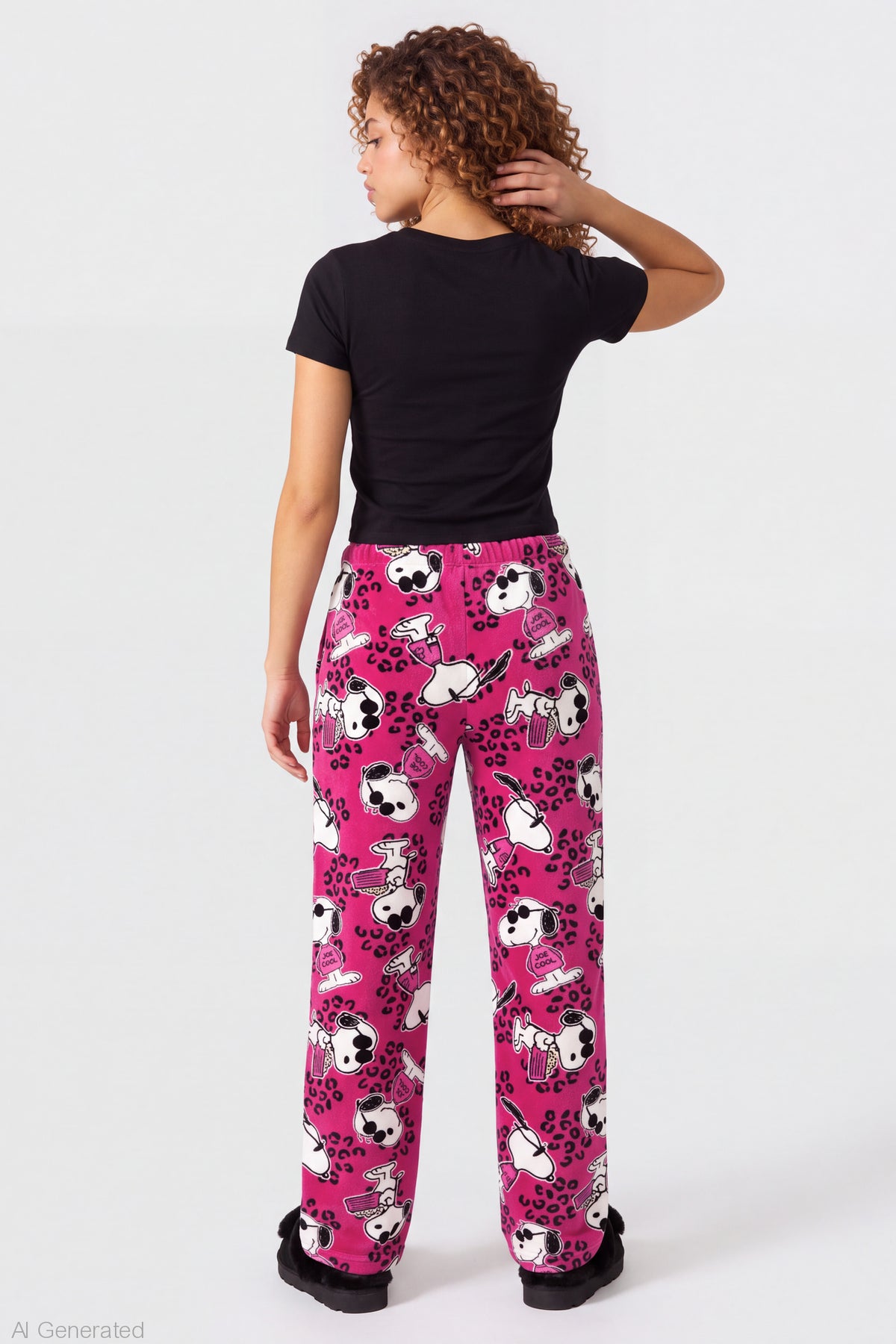 Alt View 2. Peanuts Snoopy Plush Pajama Pant - Pink