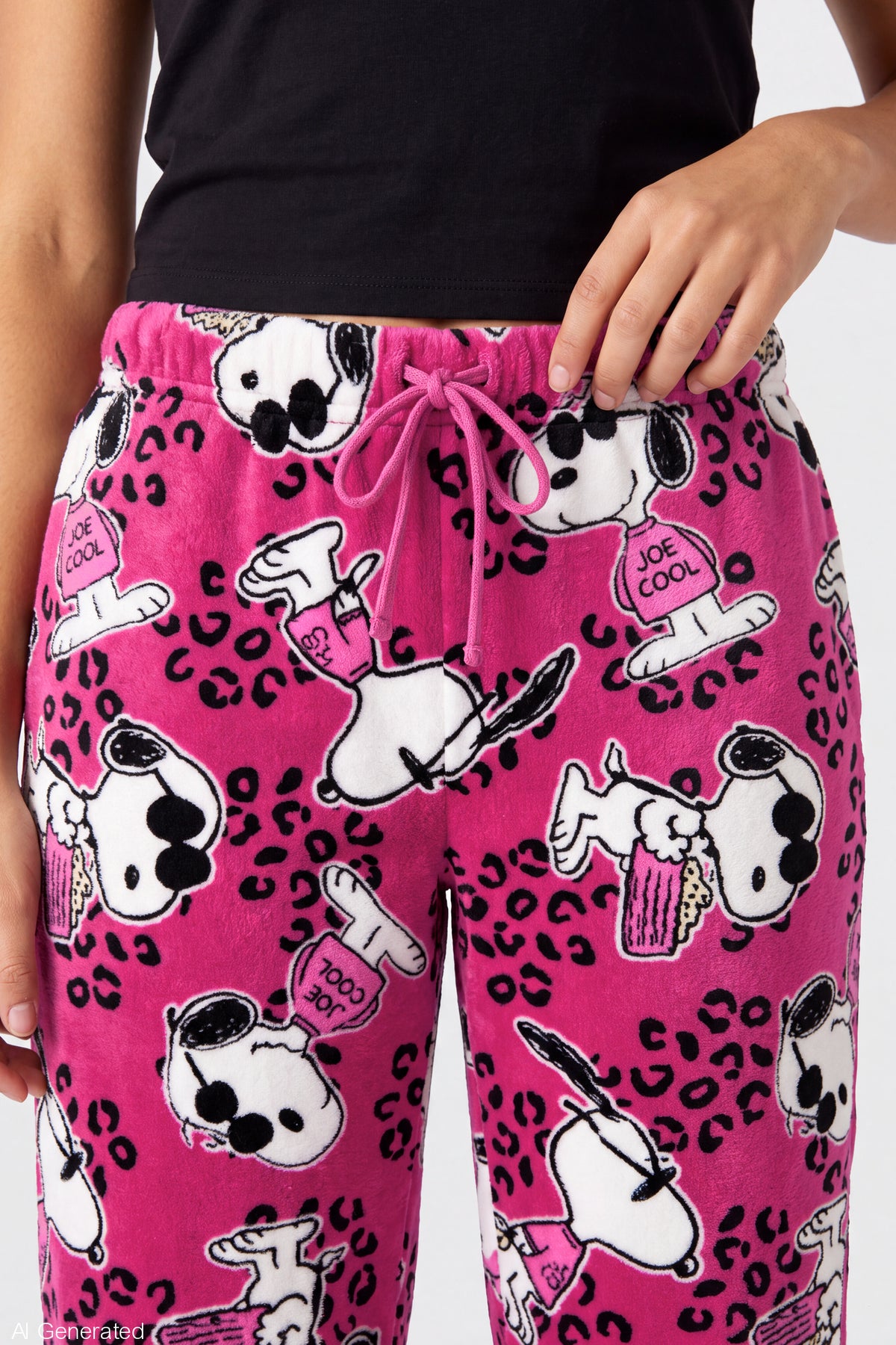 Alt View 4. Peanuts Snoopy Plush Pajama Pant - Pink