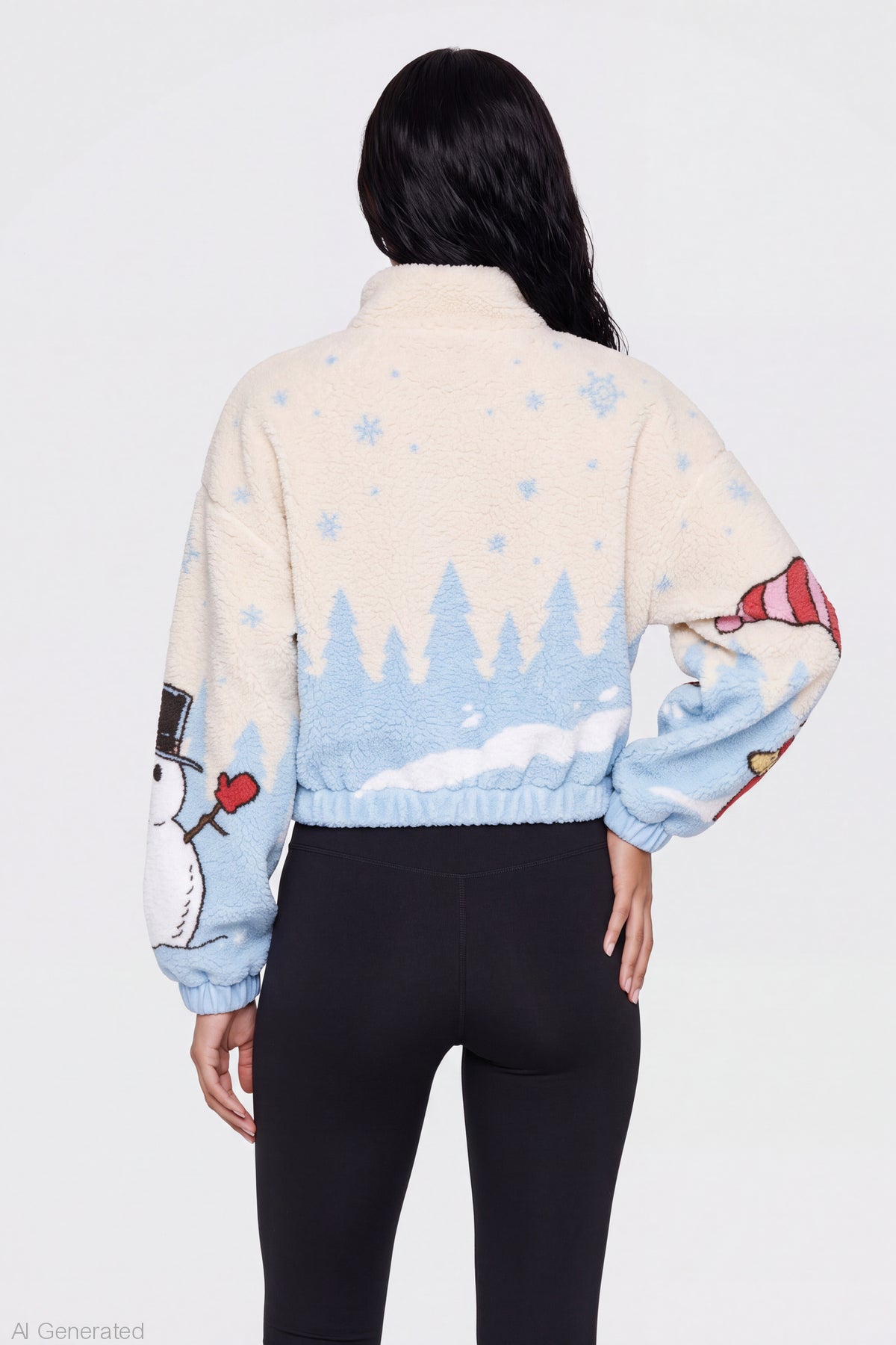 Alt View 2. Peanuts Snoopy Sherpa Quarter Zip Pullover - Cream