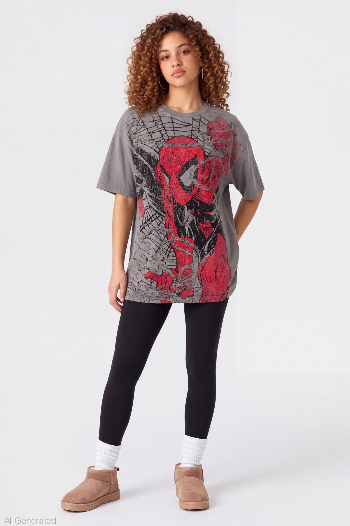Alt View 3. Spider-Man Graphic T-Shirt - Taupe