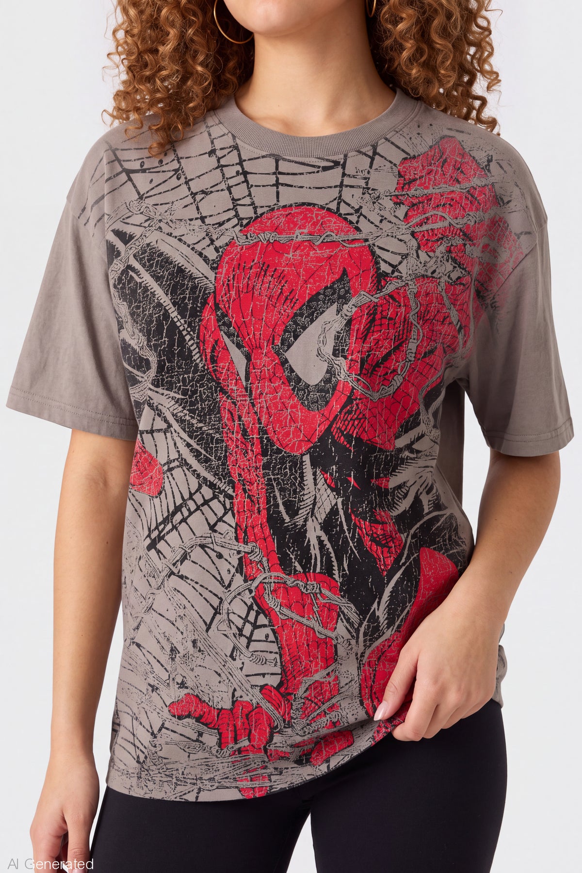 Alt View 4. Spider-Man Graphic T-Shirt - Taupe