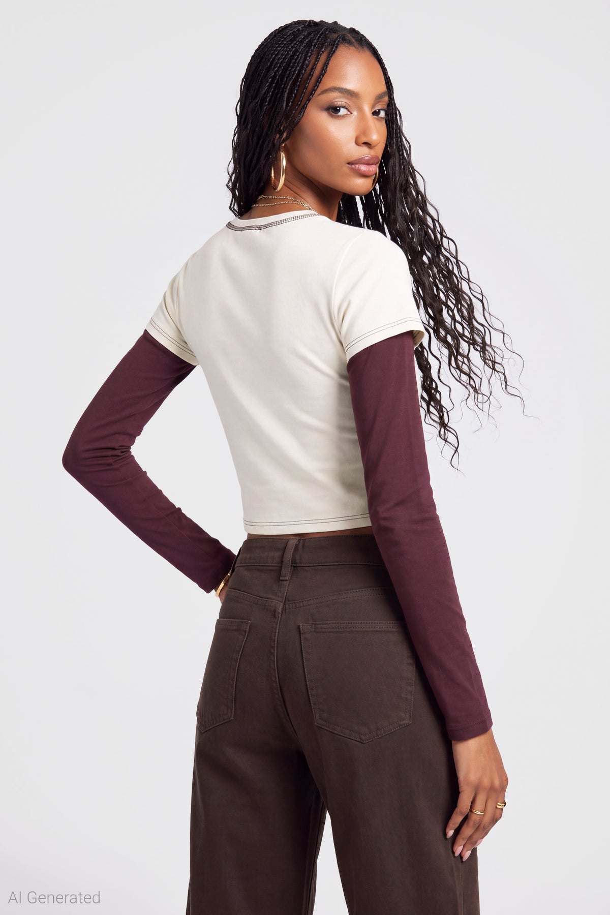 Alt View 2. Elmo Graphic Layered Long Sleeve Top - Sand