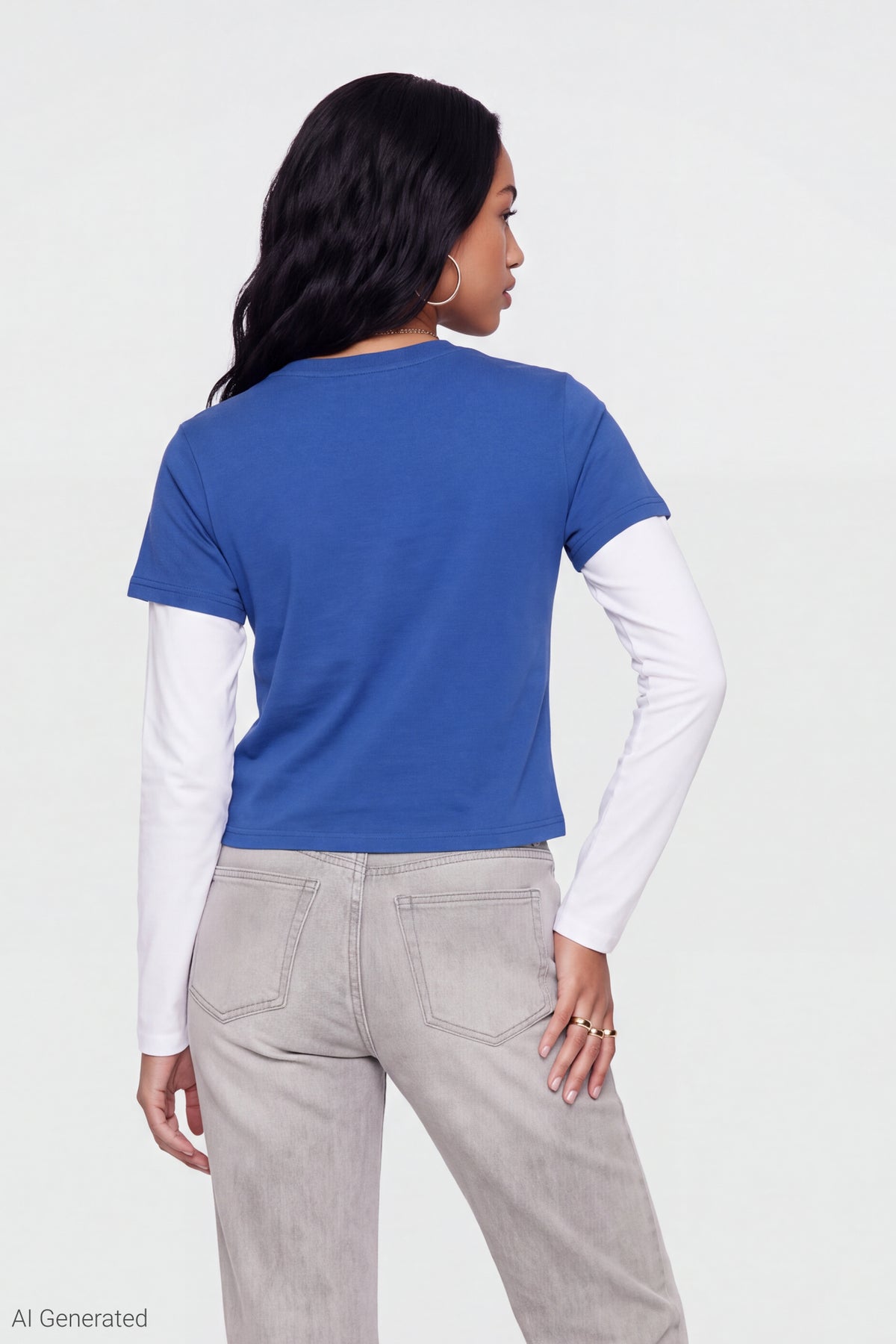Alt View 2. Tune Squad Graphic Layered Long Sleeve Top - Blue