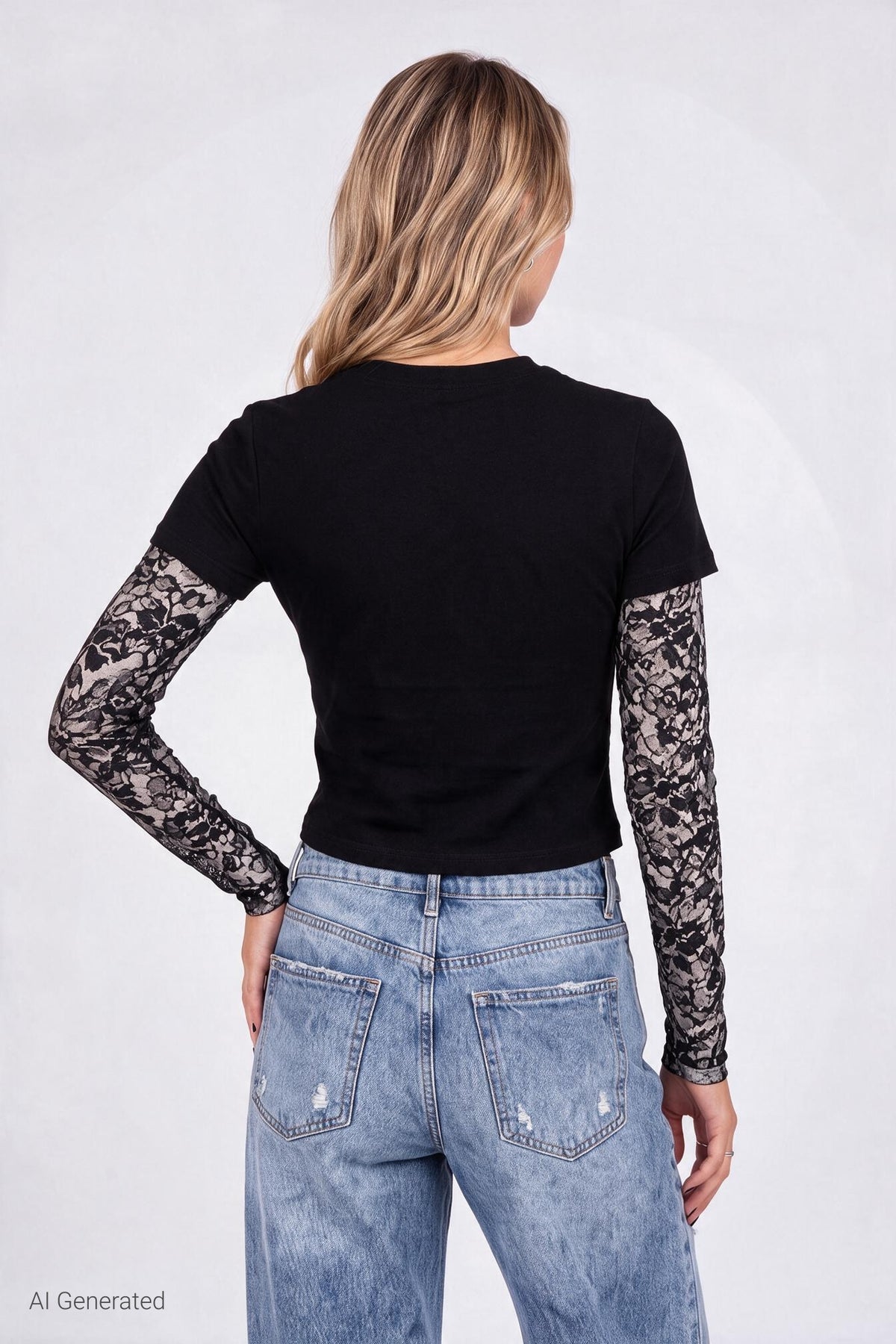 Alt View 2. Friday the 13th Graphic Layered Long Sleeve Top - Black