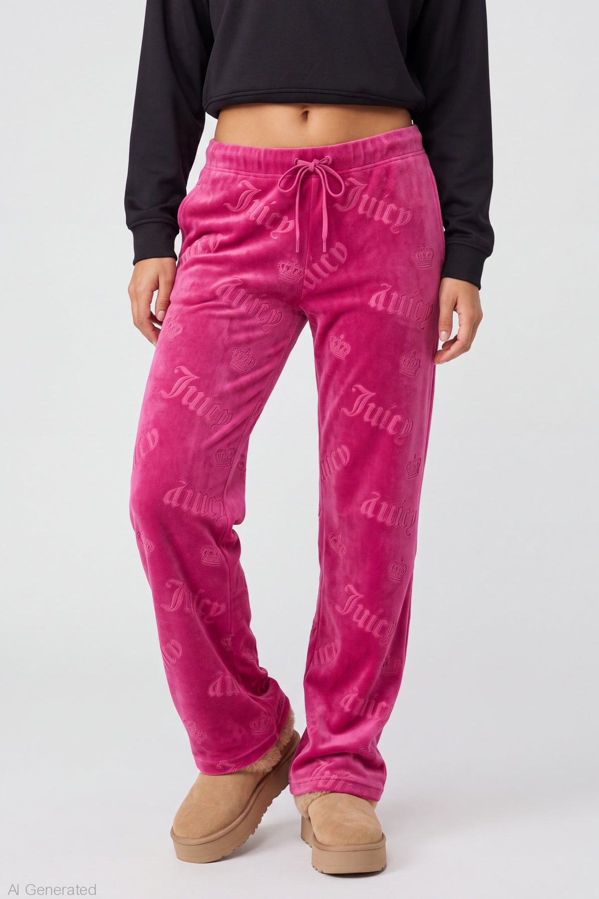 Alt View 3. Juicy Couture Plush Pajama Pant - Pink