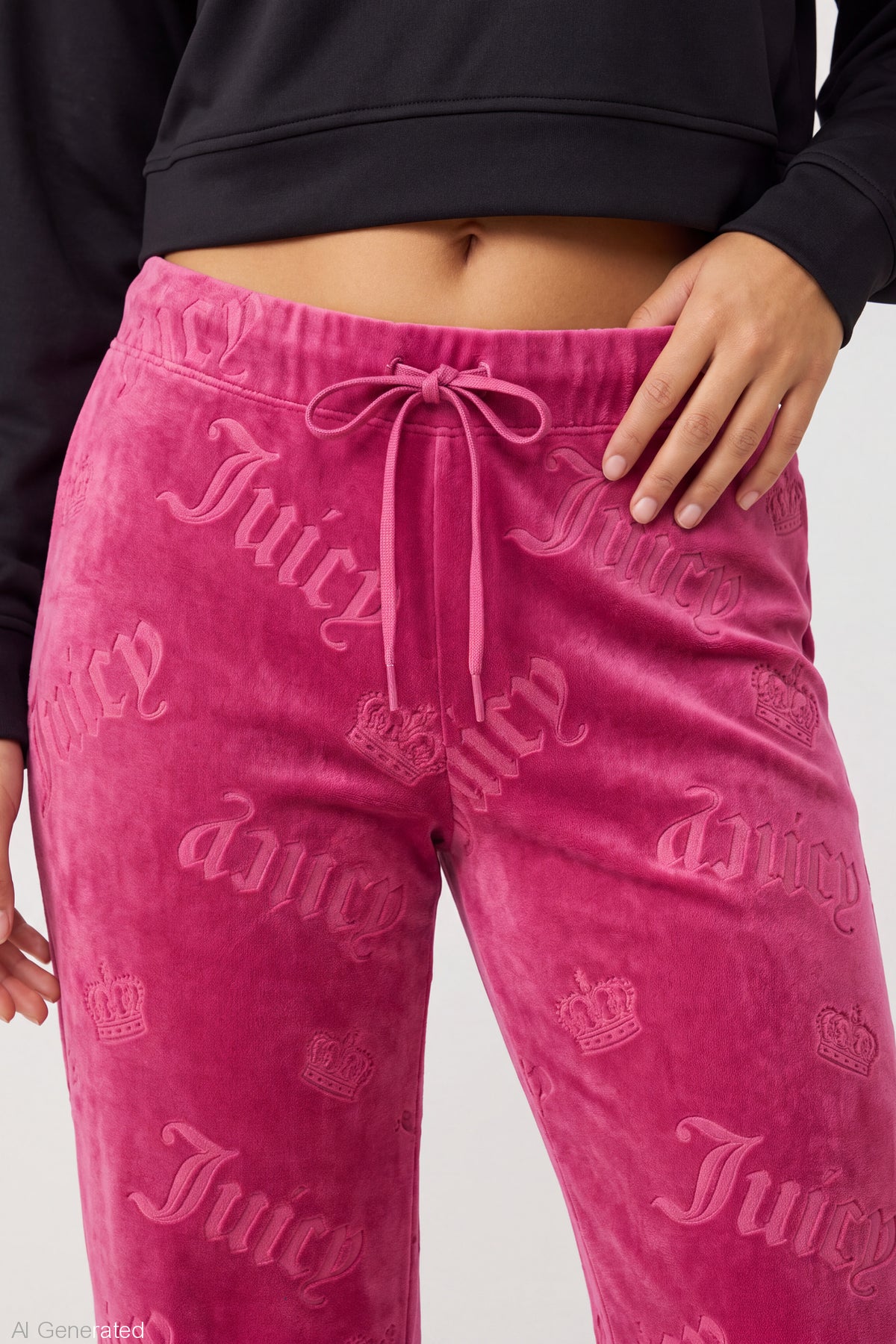Alt View 4. Juicy Couture Plush Pajama Pant - Pink