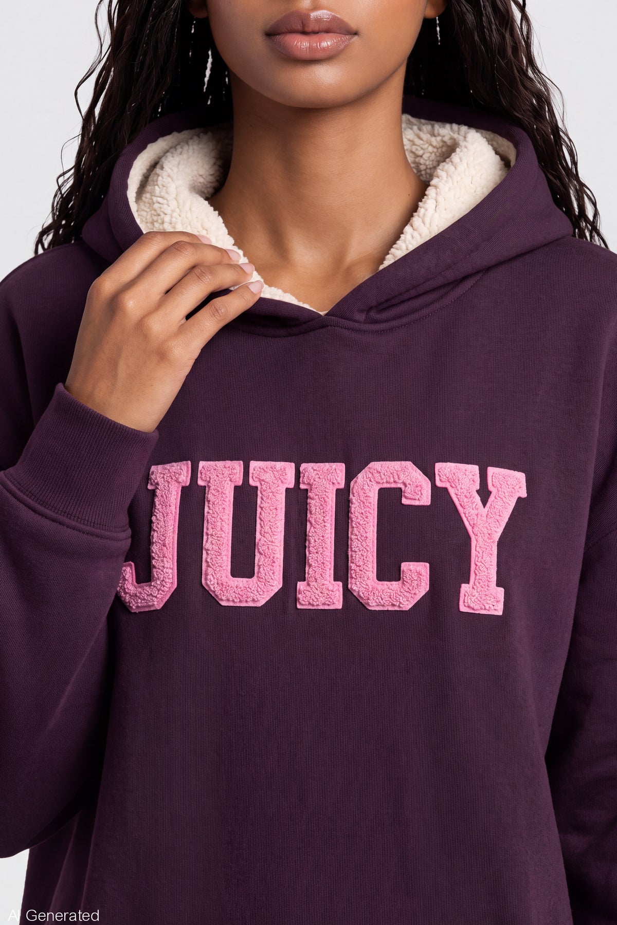 Alt View 4. Juicy Couture Sherpa Lined Blanket Hoodie - Plum