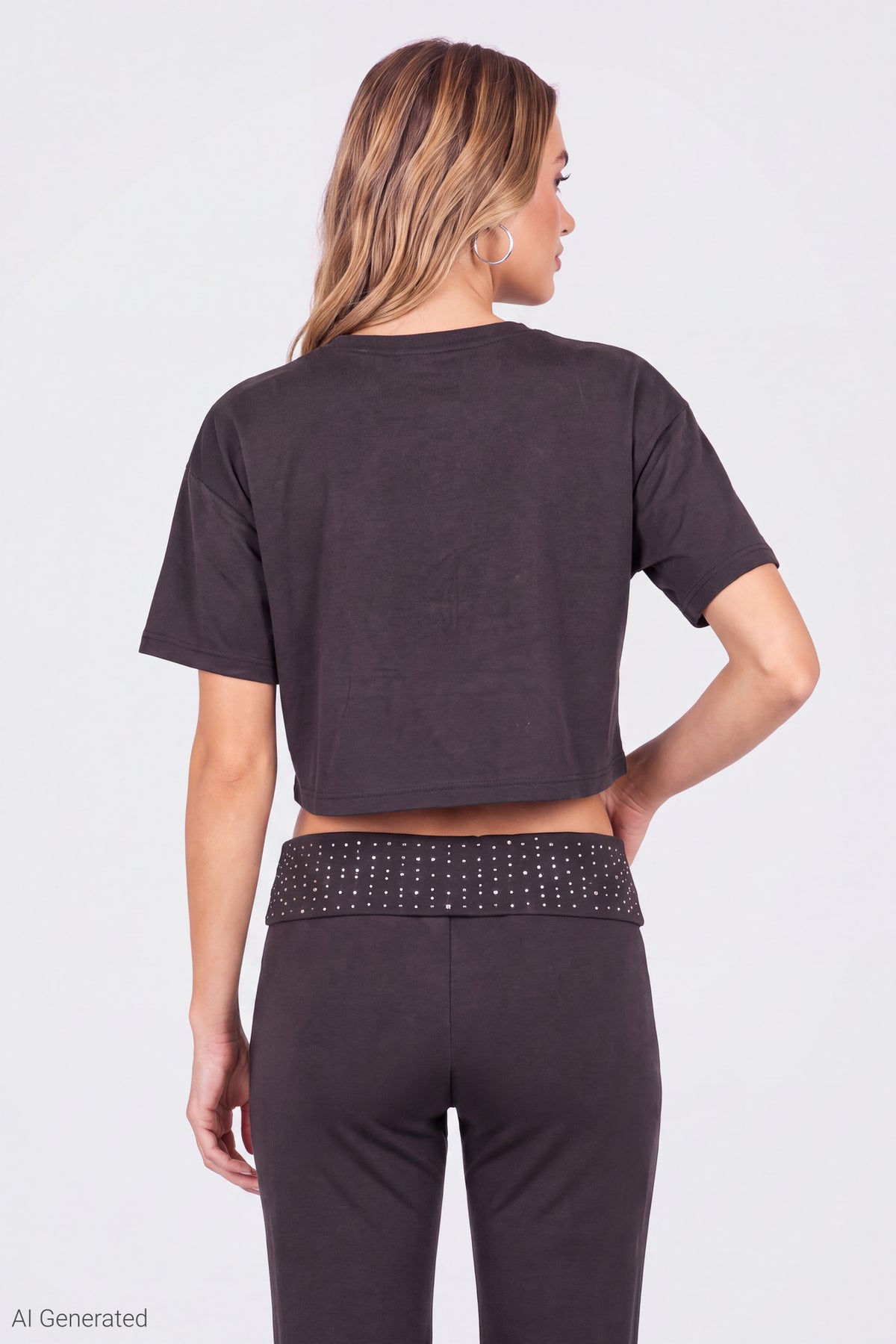 Alt View 4. Juicy Couture Rhinestone T-Shirt & Pant Set - Black