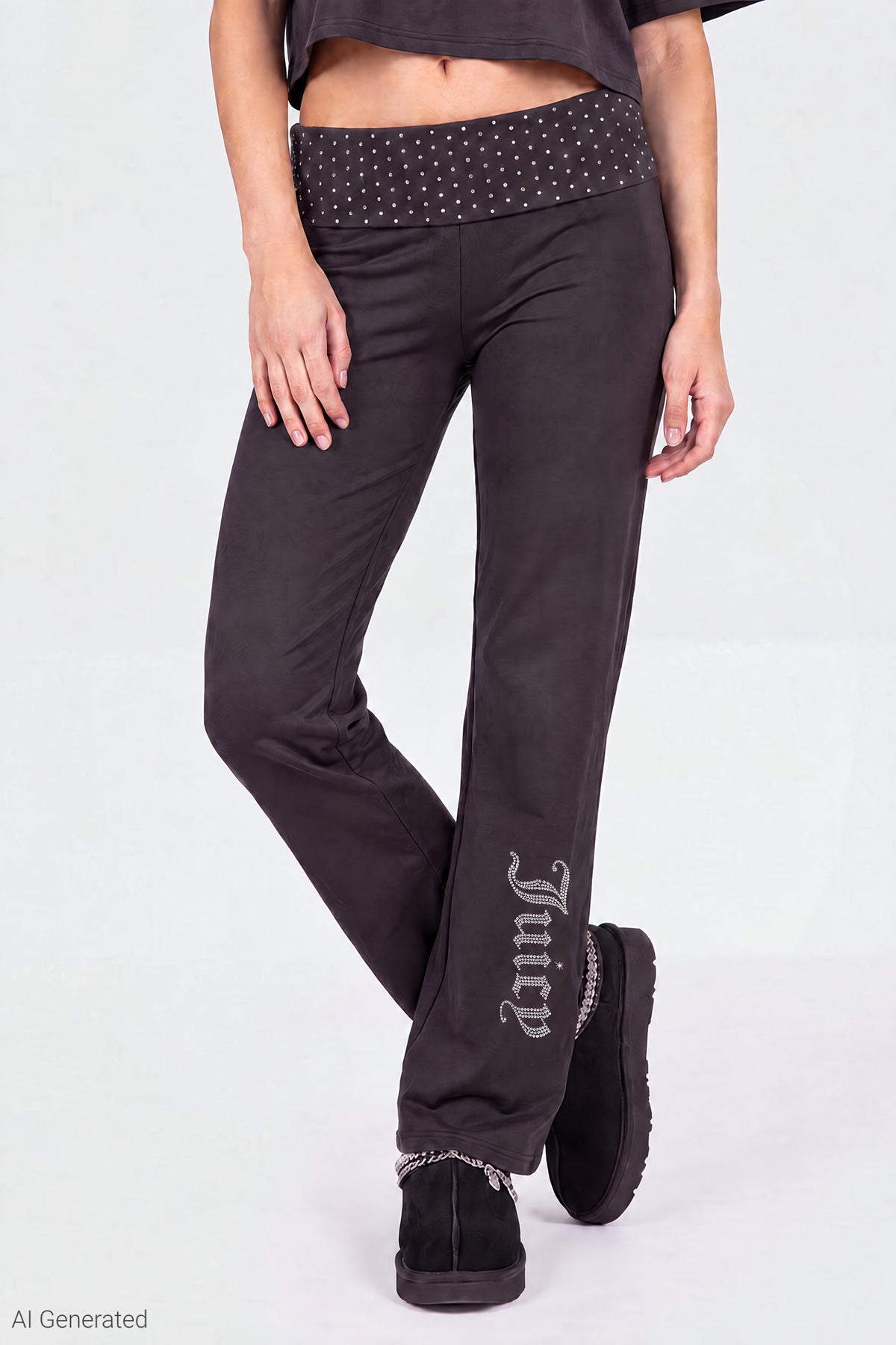 Alt View 6. Juicy Couture Rhinestone T-Shirt & Pant Set - Black
