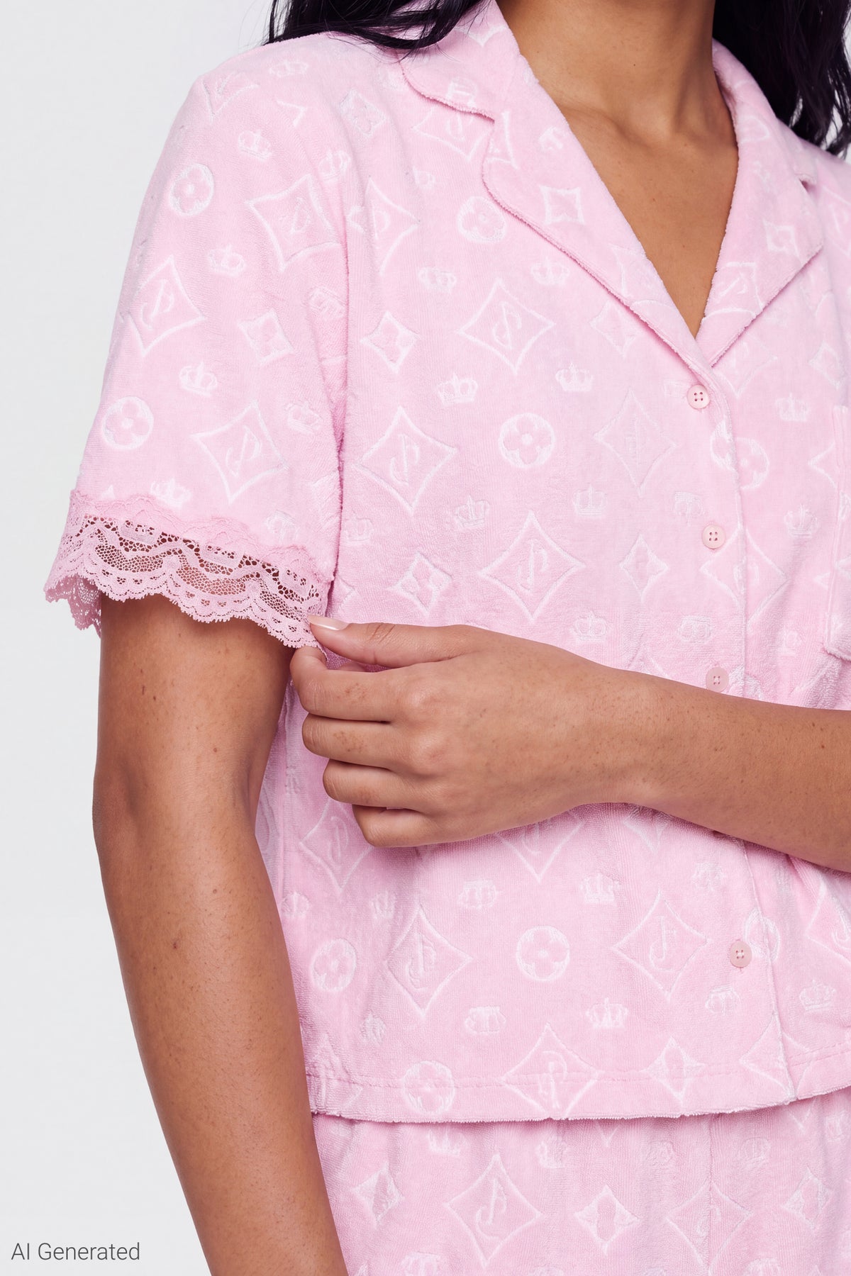 Alt View 5. Juicy Couture Velour T-Shirt & Short Set - Light Pink