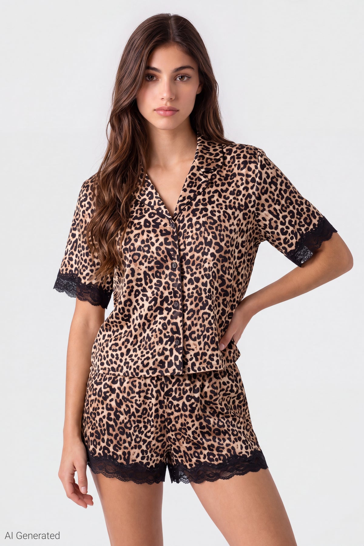 Alt View 3. Juicy Couture Cheetah Velour Top & Short Set - Leopard